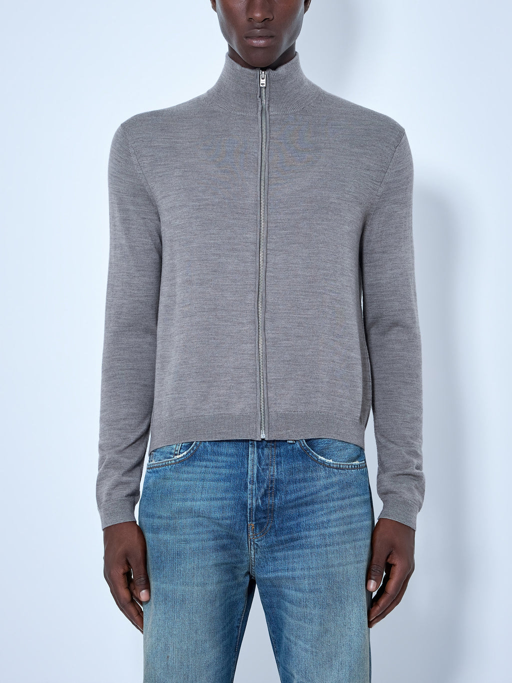 Zip-Up Bow Logo Cardigan