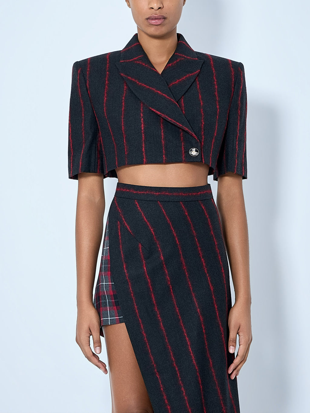 Cut Off One Button Blazer