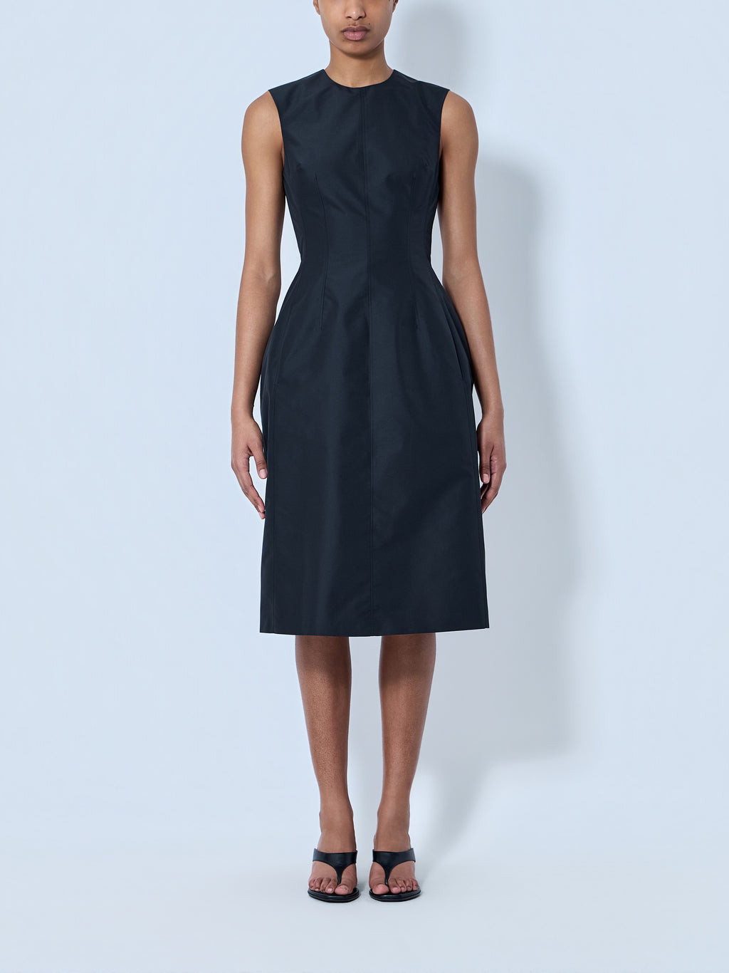 Sleeveless Structured Midi Dress