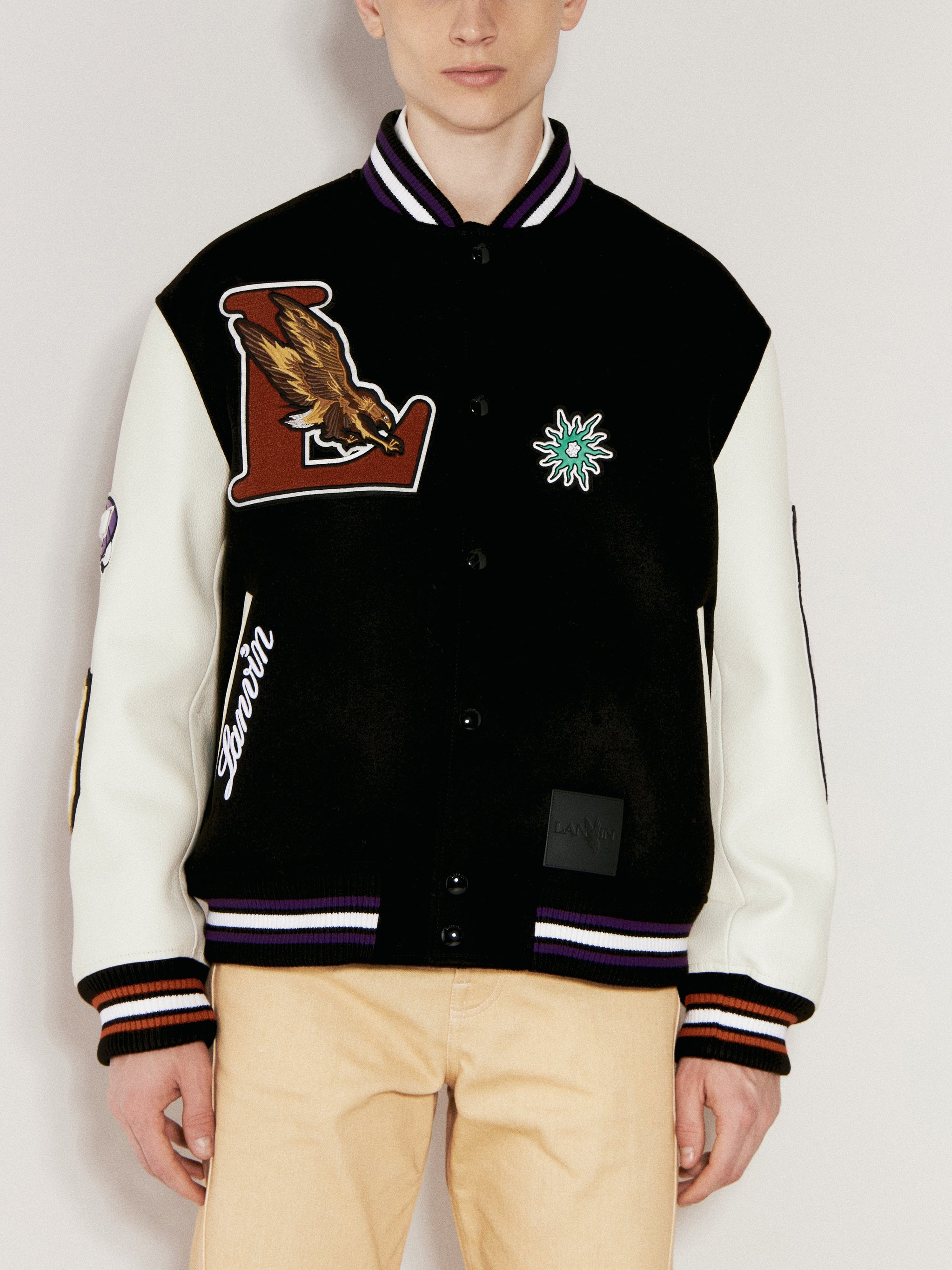 Varsity Jacket With Leather Sleeves