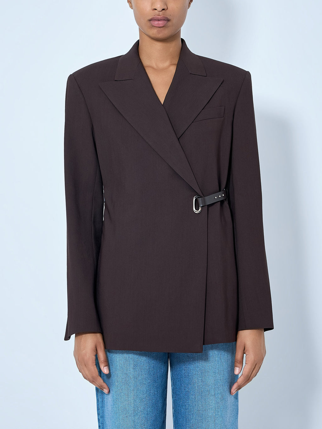 Asymmetric Buckle Blazer