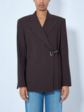 Asymmetric Buckle Blazer