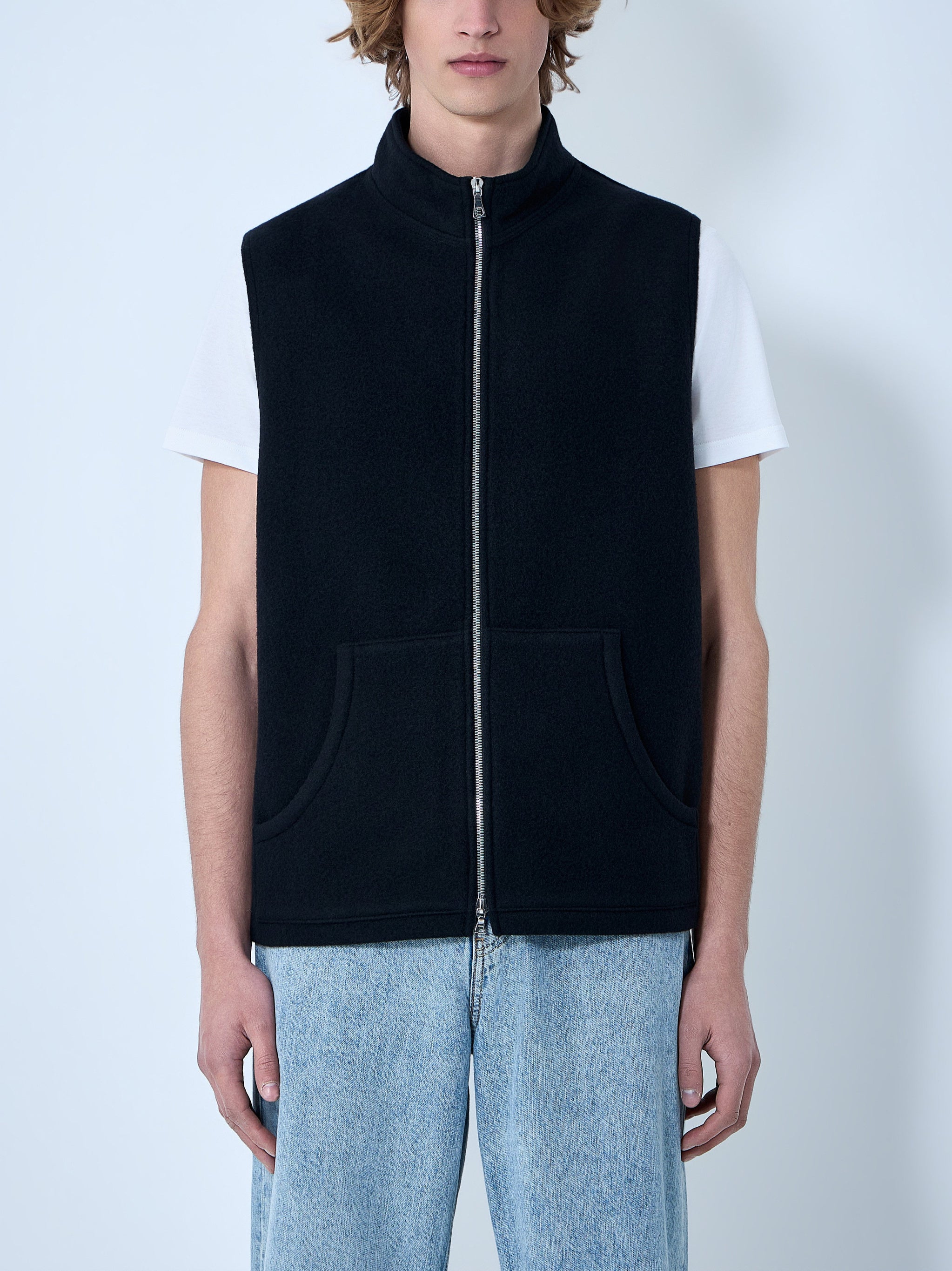 High-Neck Zip Vest