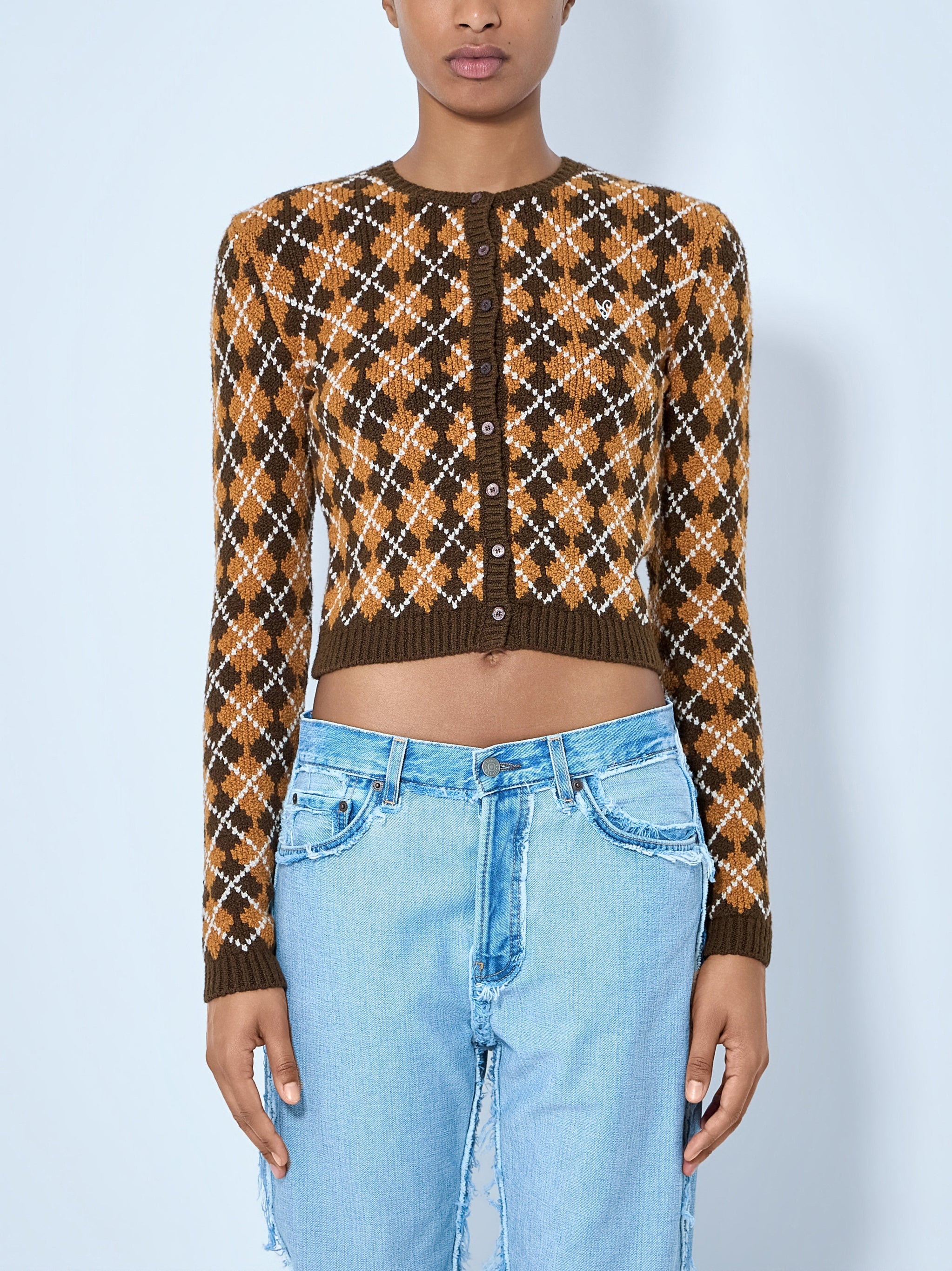 Argyle Knit Cardigan