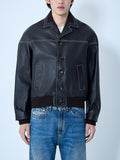 Leather Button-Up Jacket