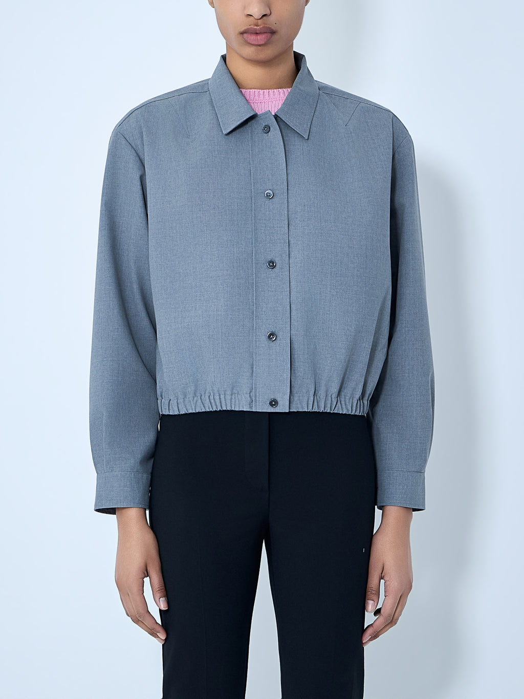 Cotton Poplin Cropped Shirt