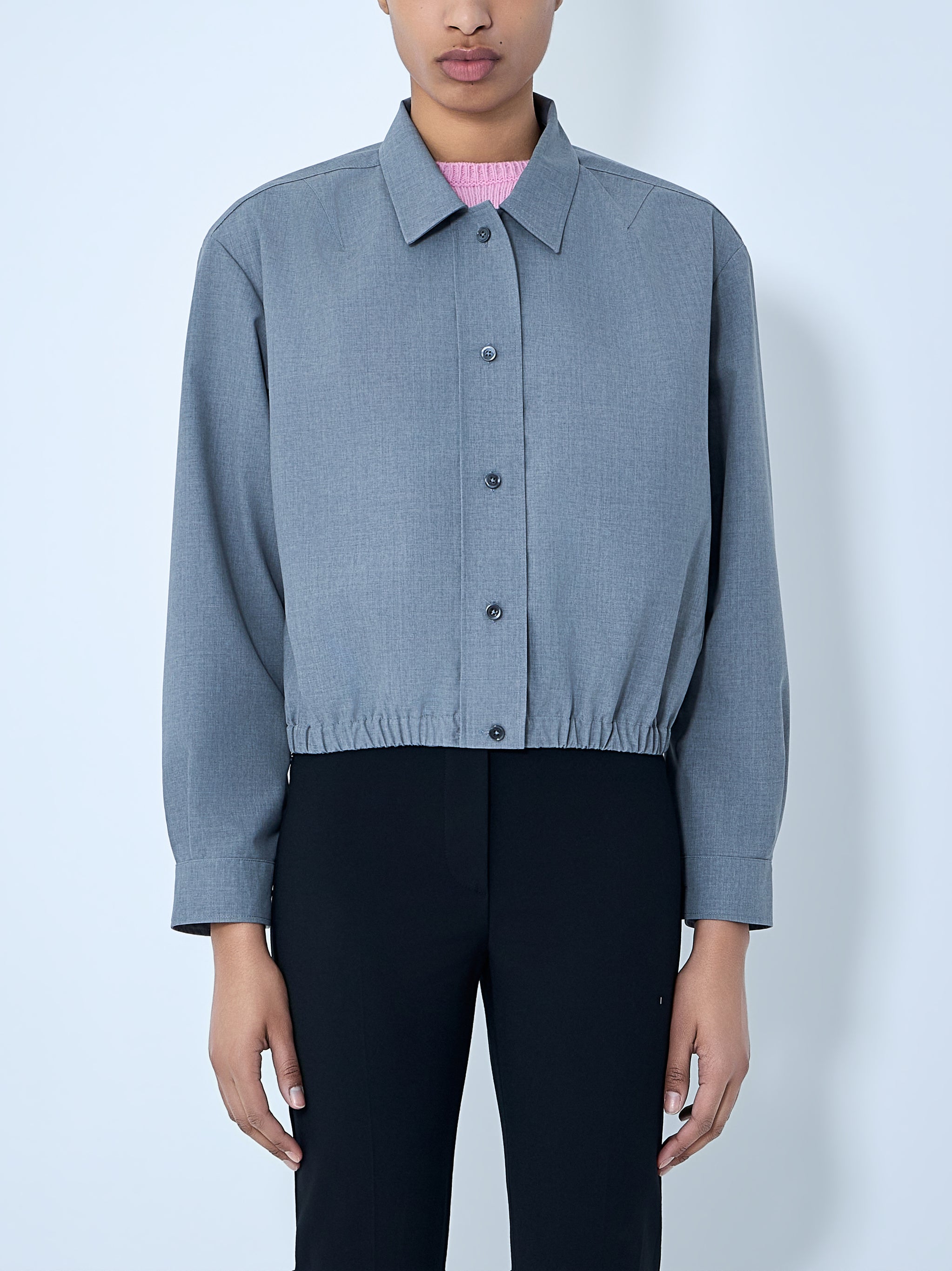 Cotton Poplin Cropped Shirt
