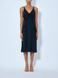 Silk Midi Dress With Bow
