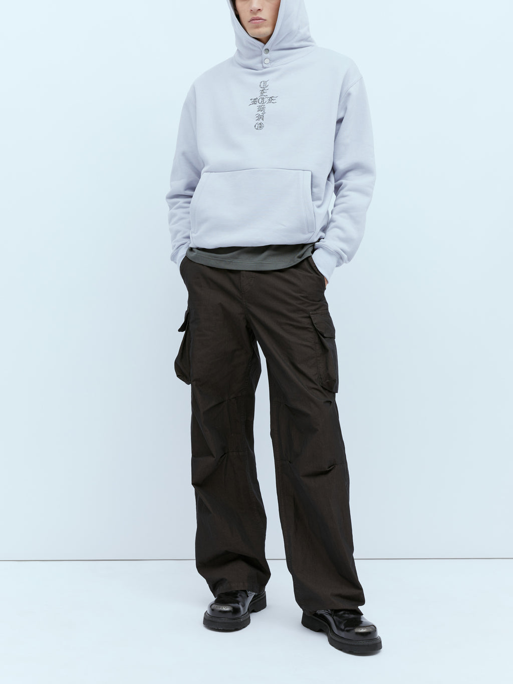 Cross Logo Print Hooded Sweatshirt