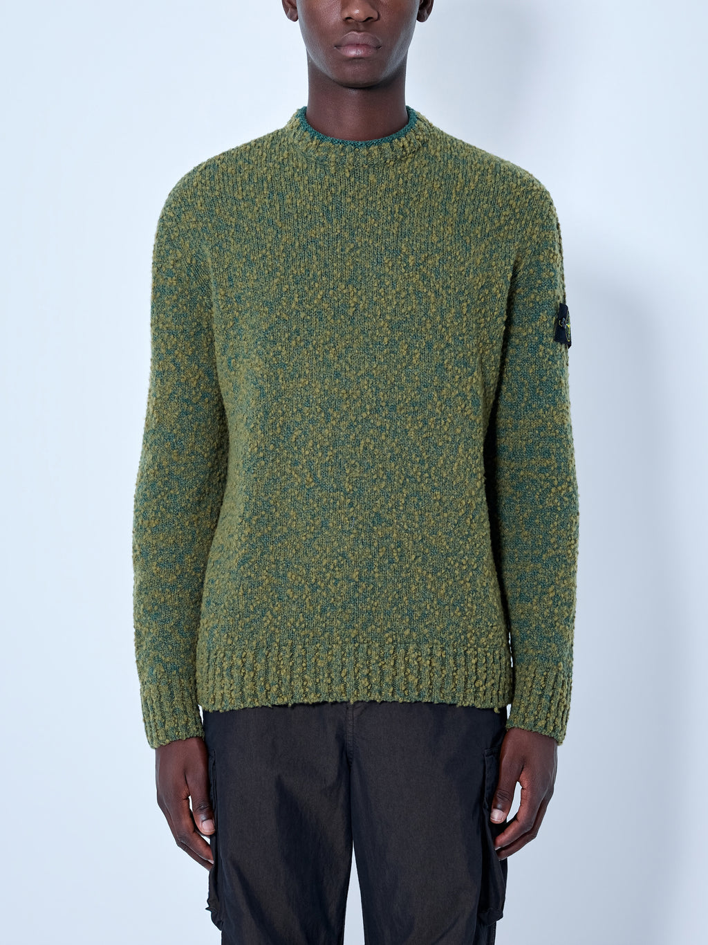 Crewneck Textured Knit Sweater