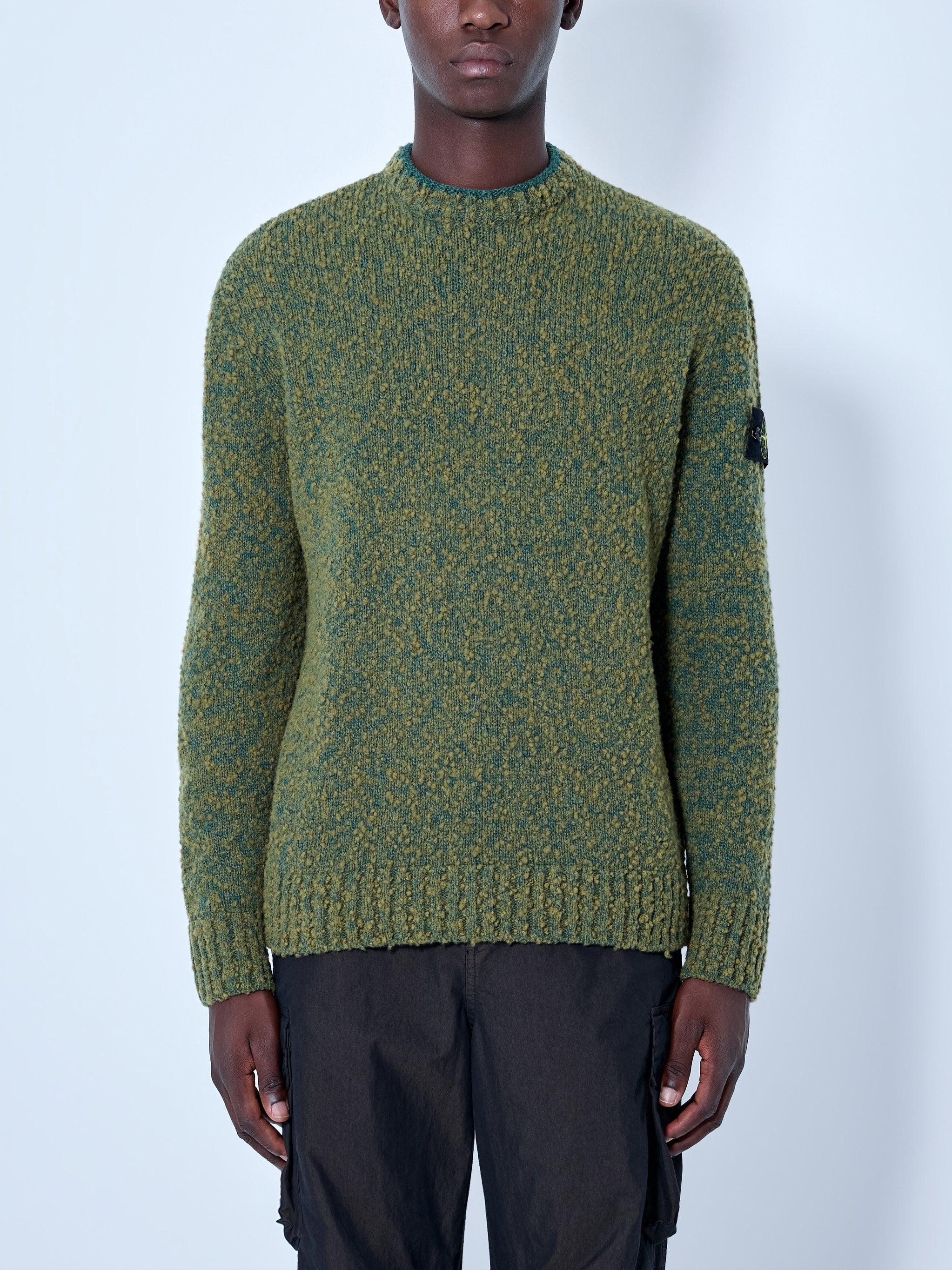 Crewneck Textured Knit Sweater