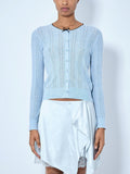 Ribbed Cardigan with Button Fastening