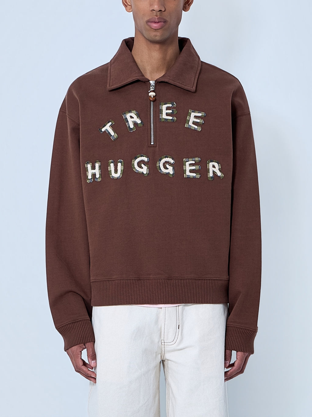 Half-Zip Collared Sweatshirt