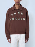Half-Zip Collared Sweatshirt