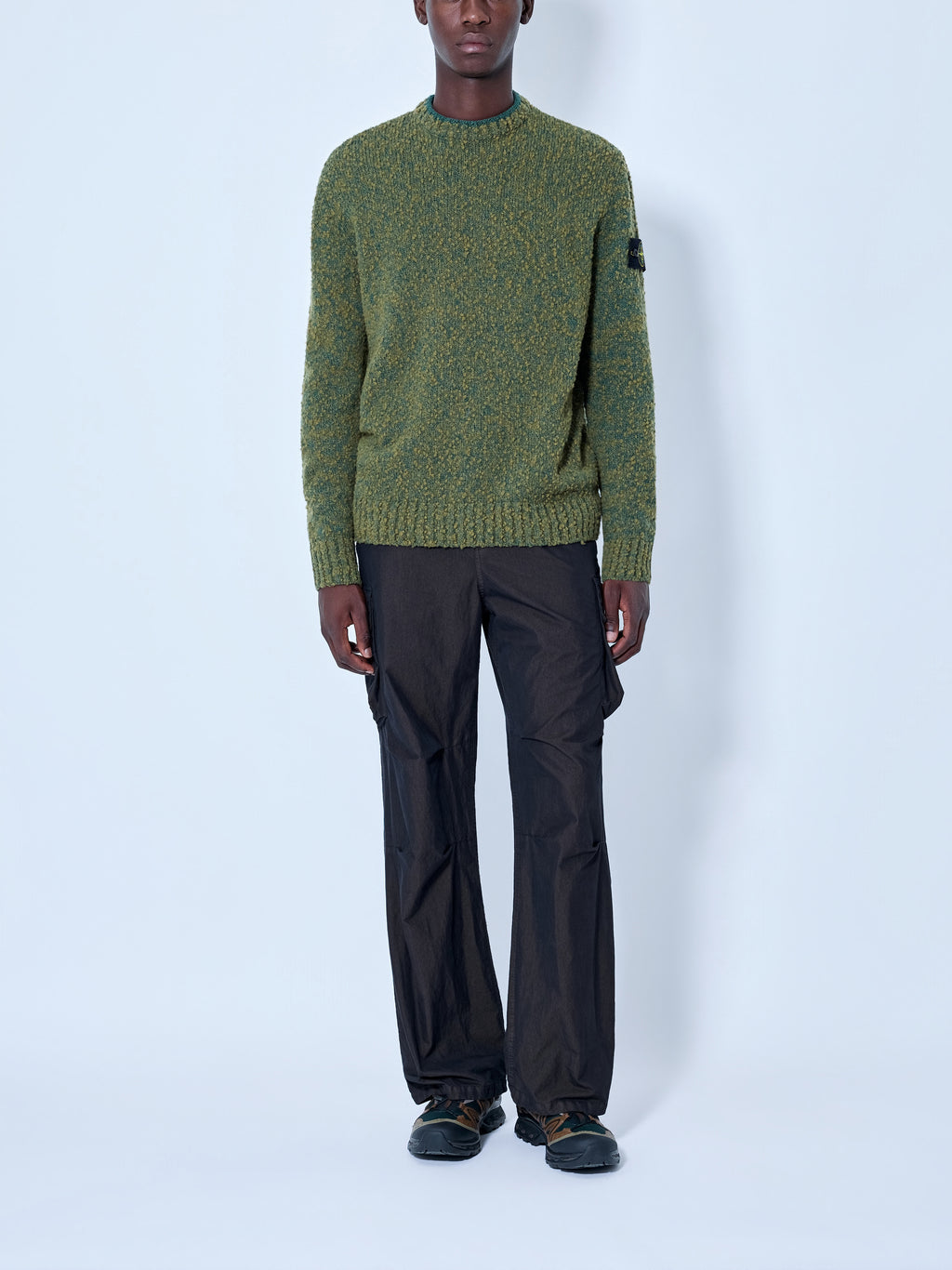 Crewneck Textured Knit Sweater