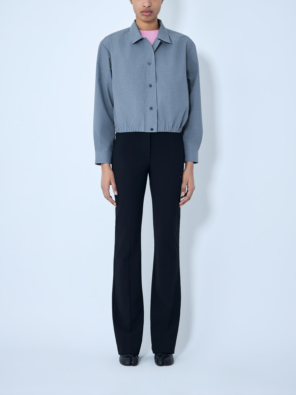Cotton Poplin Cropped Shirt