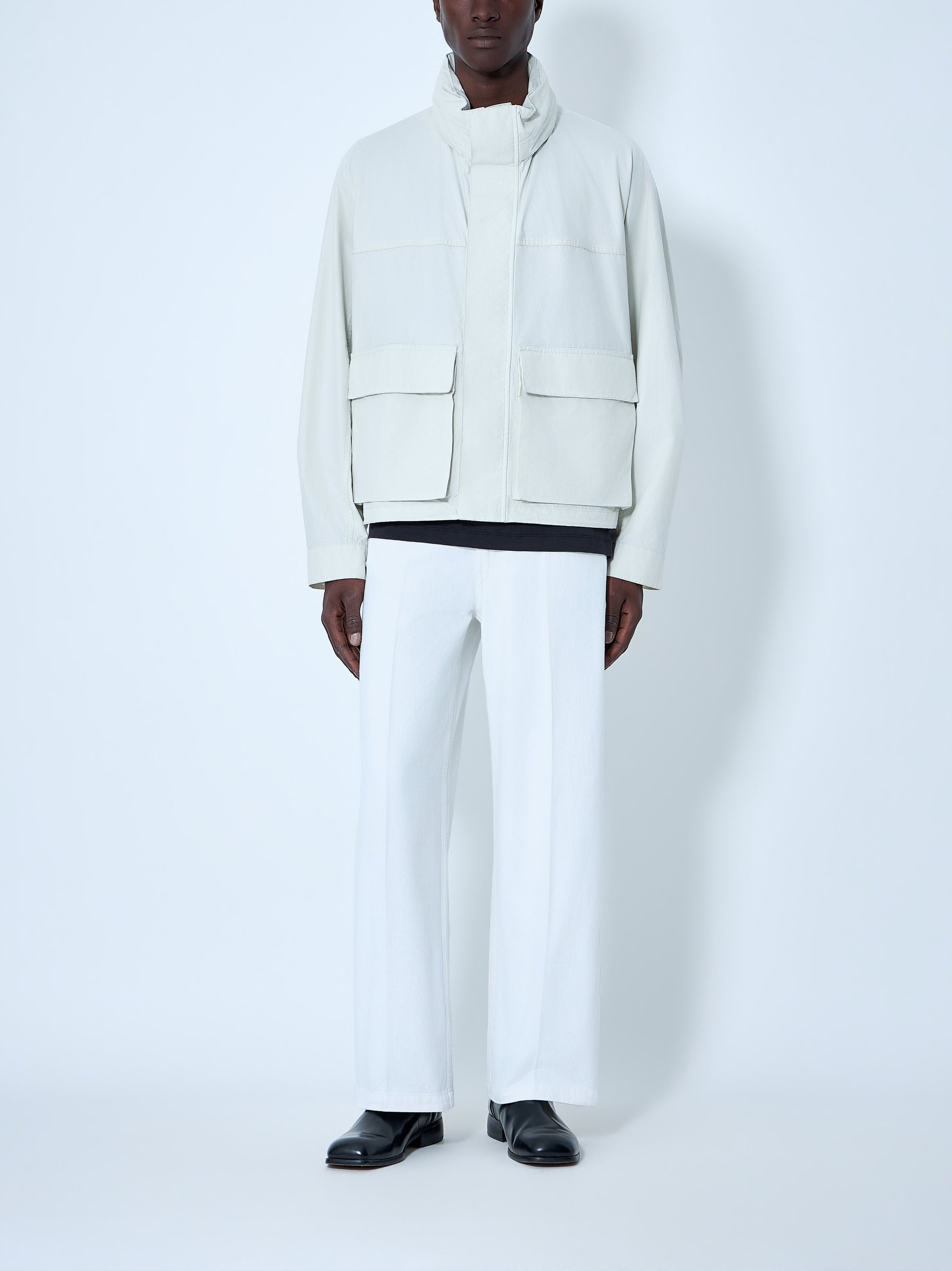 High-Collar Utility Jacket