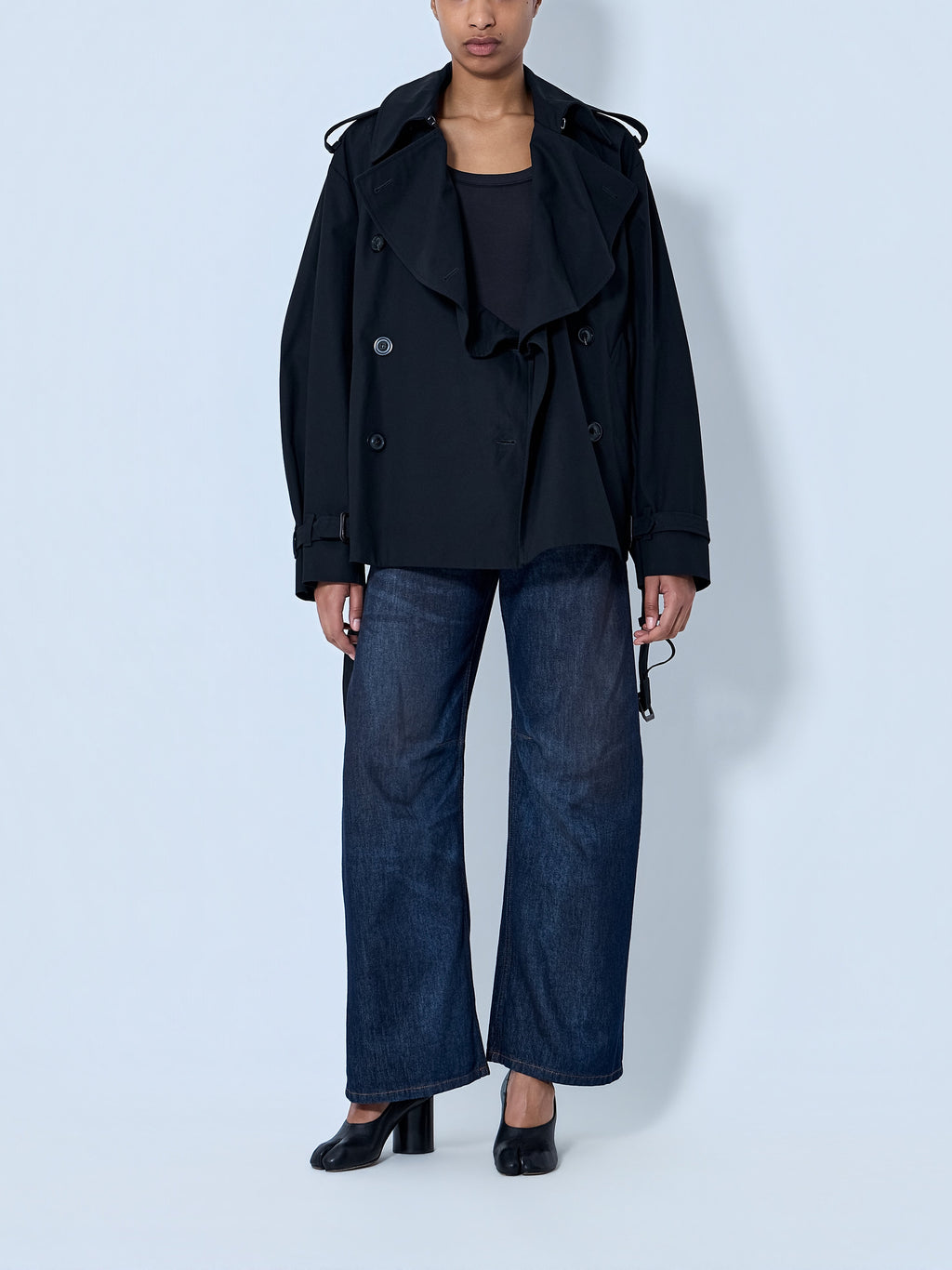 Wide-Leg Denim Trousers