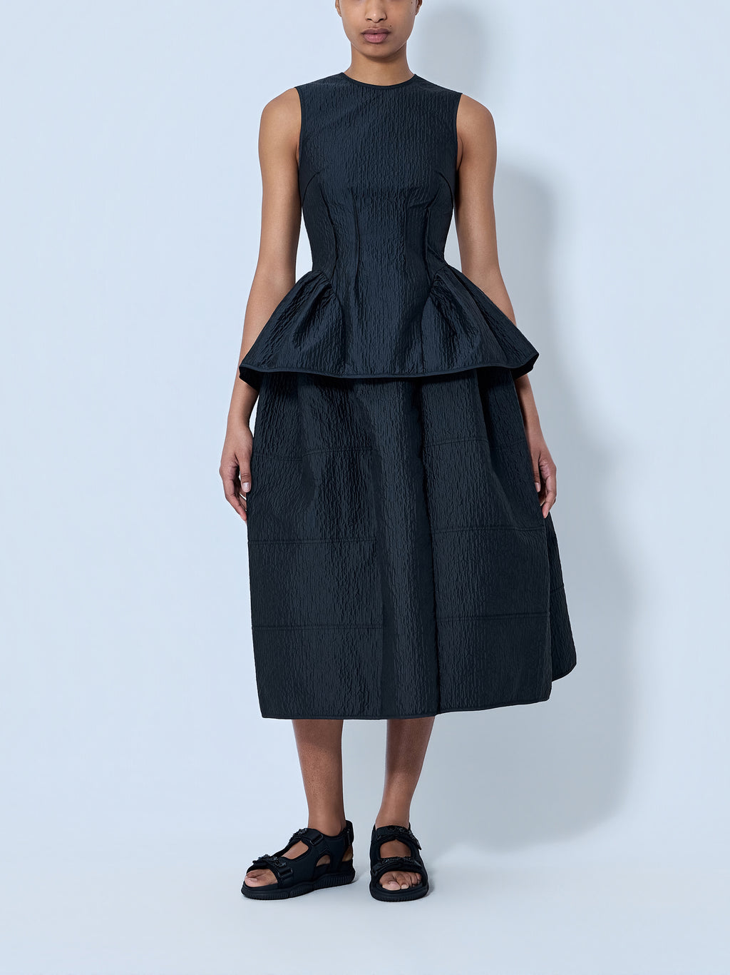 CBdaimi Stria Matelassé Peplum Top