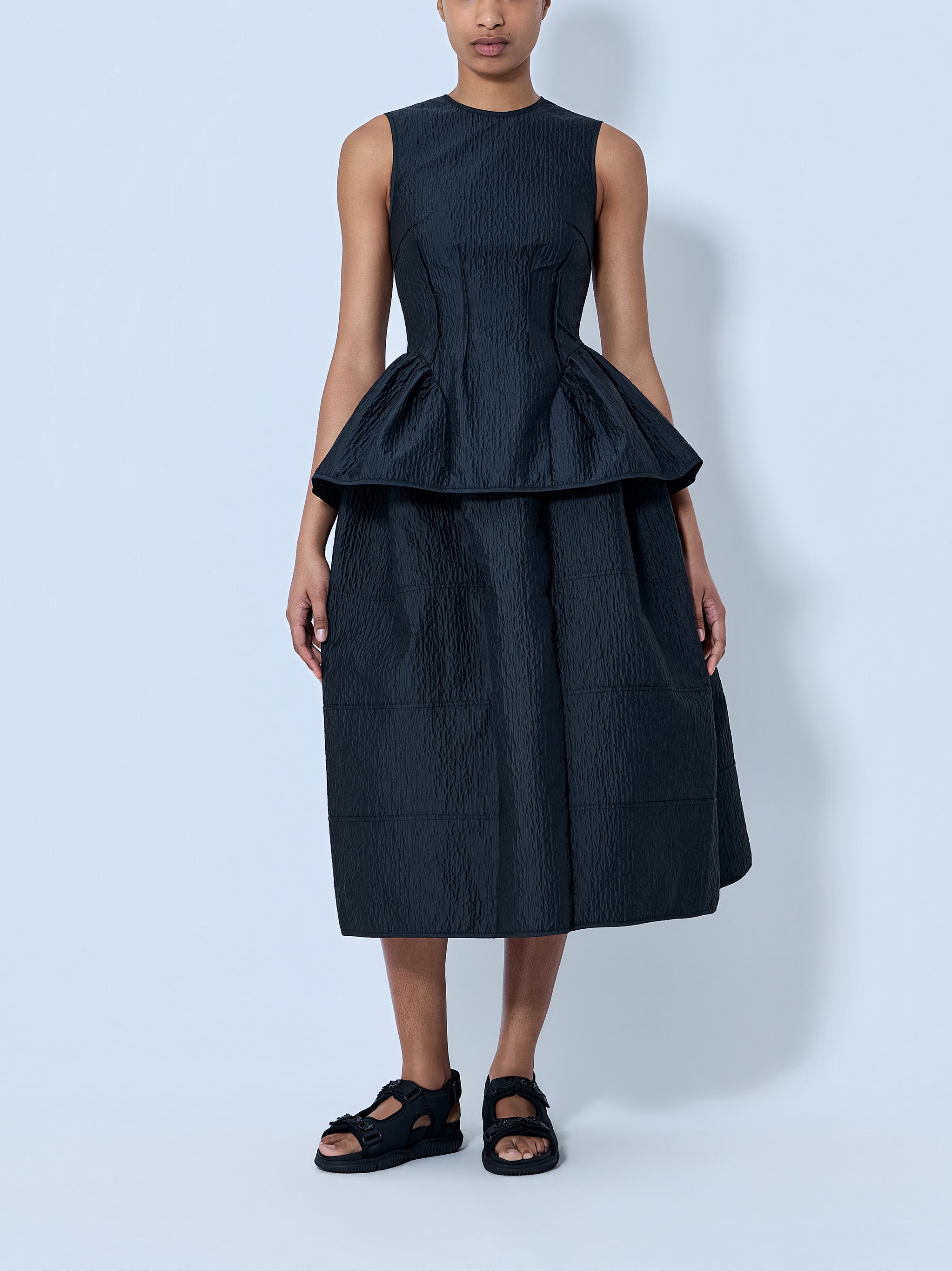 CBdaimi Stria Matelassé Peplum Top