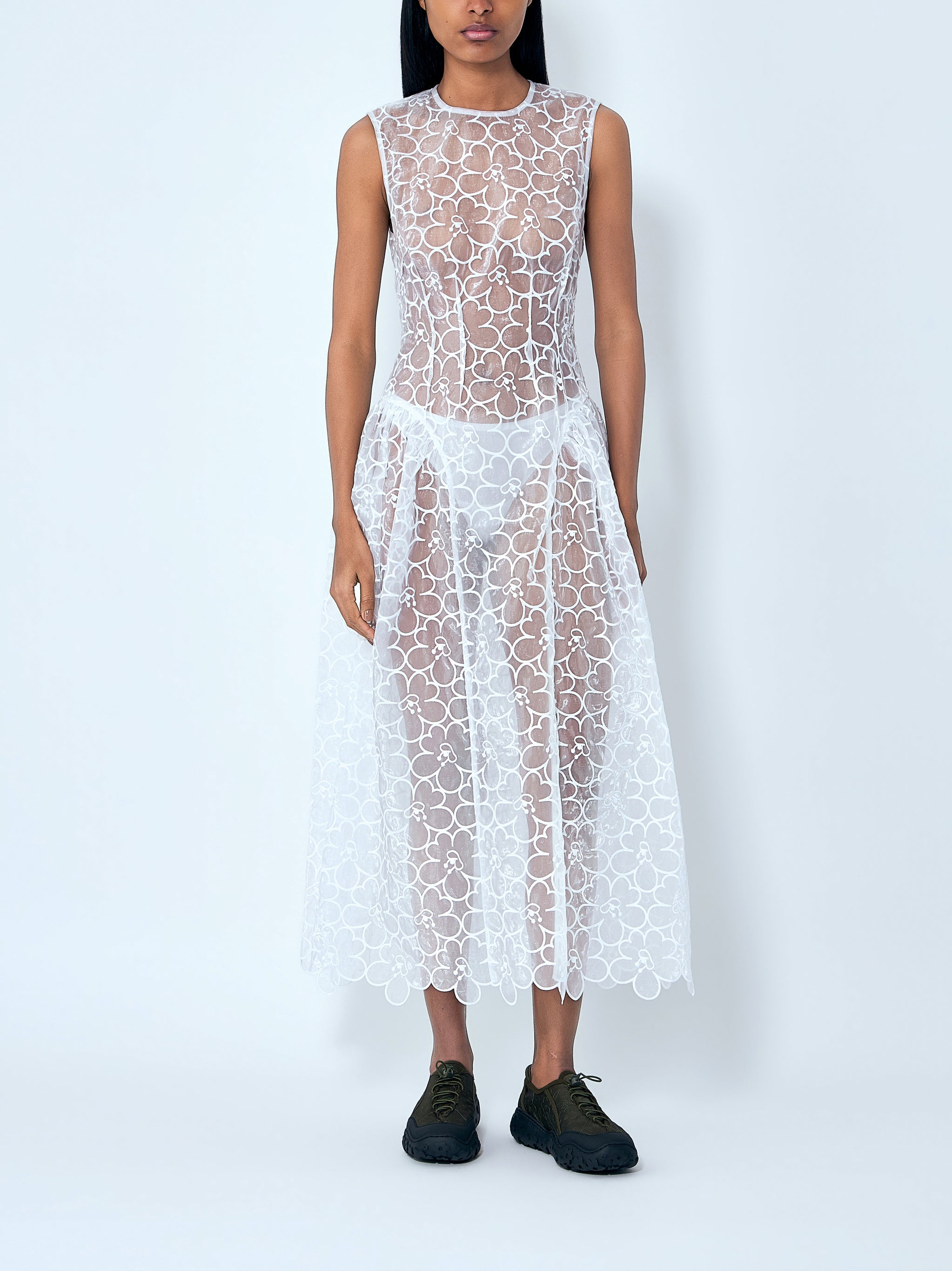 Sleeveless Lace Midi Dress