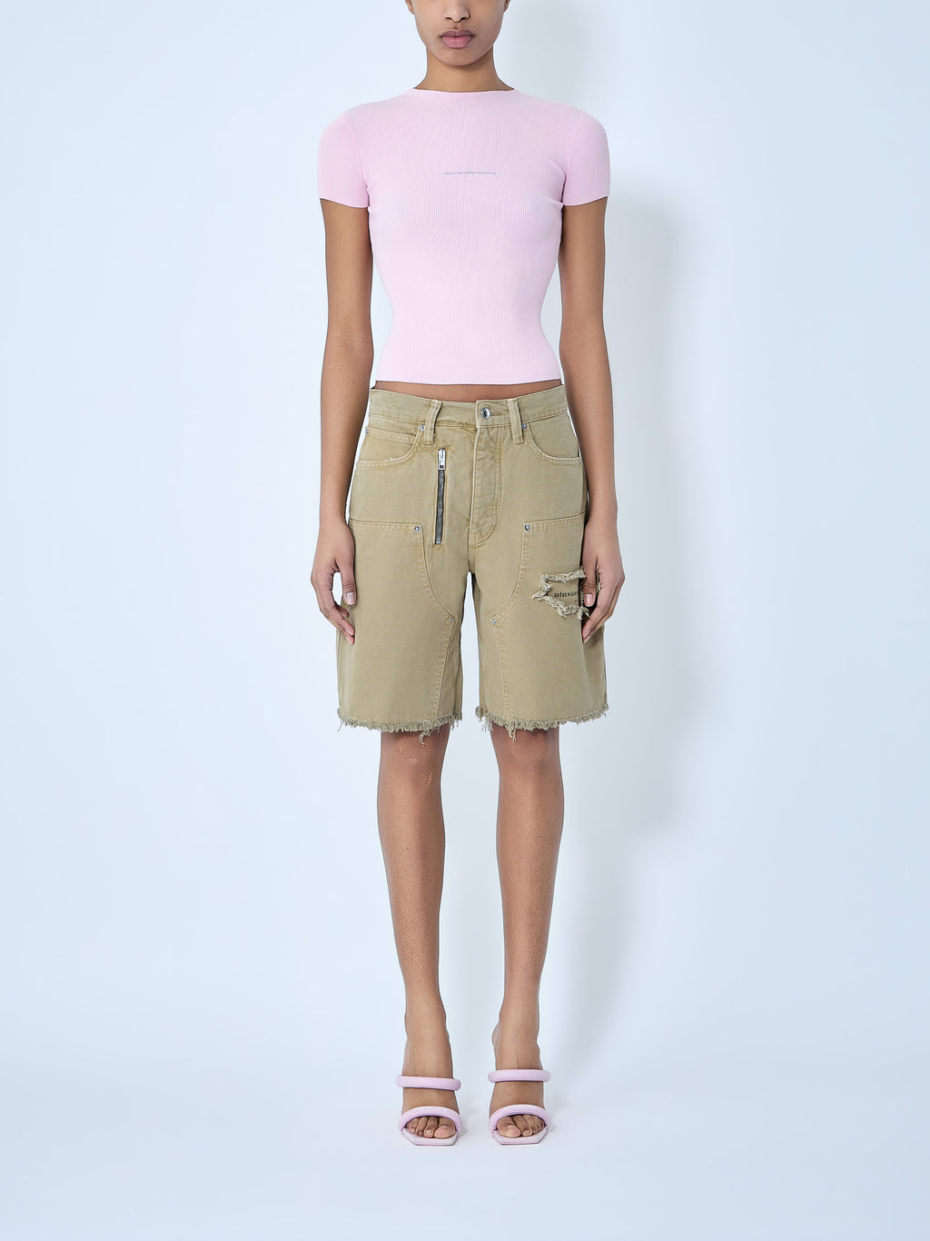 Frayed Hem Denim Shorts