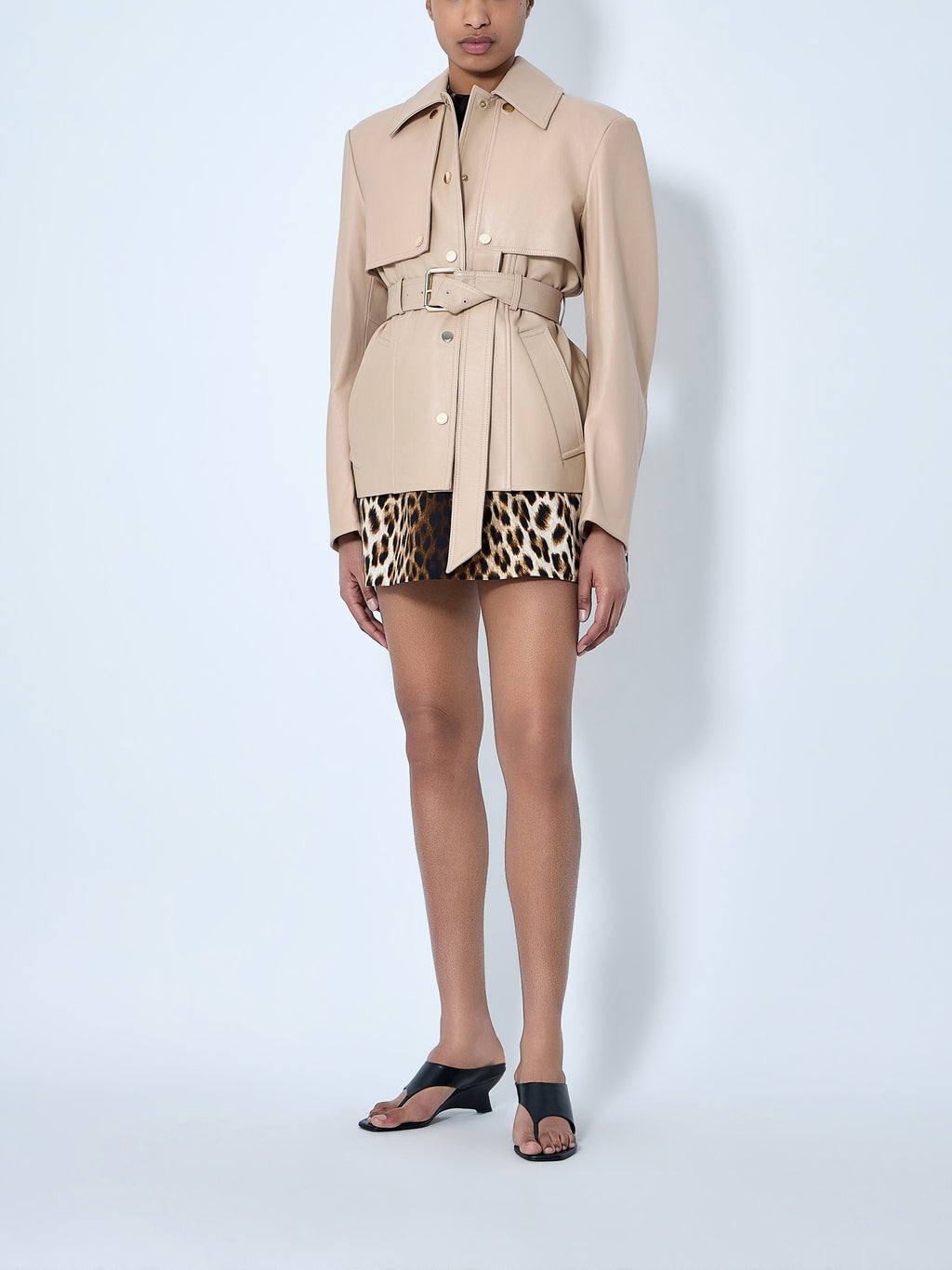 Leather Belted Jacket