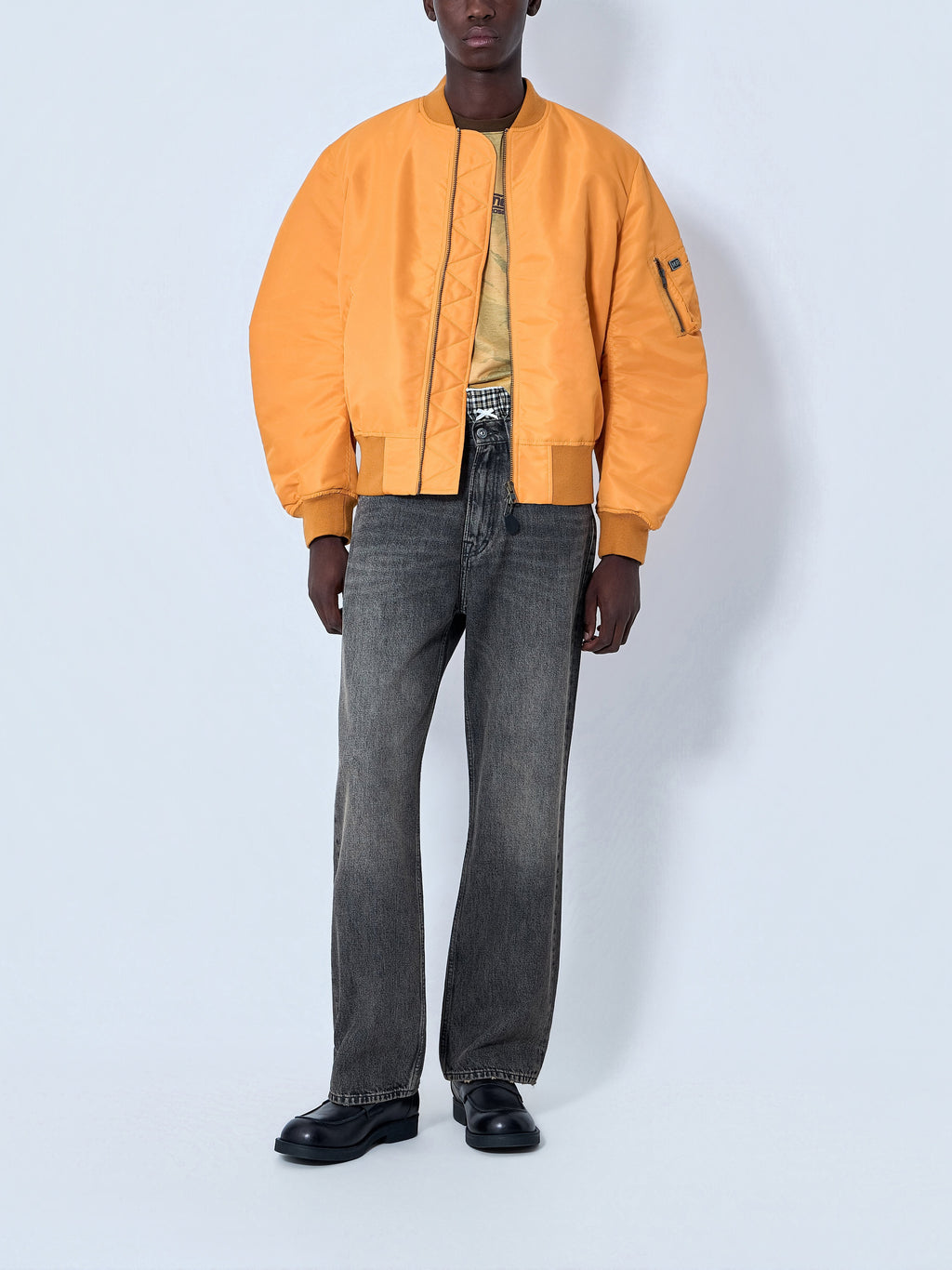 Bomber Jacket with Ribbed Trims