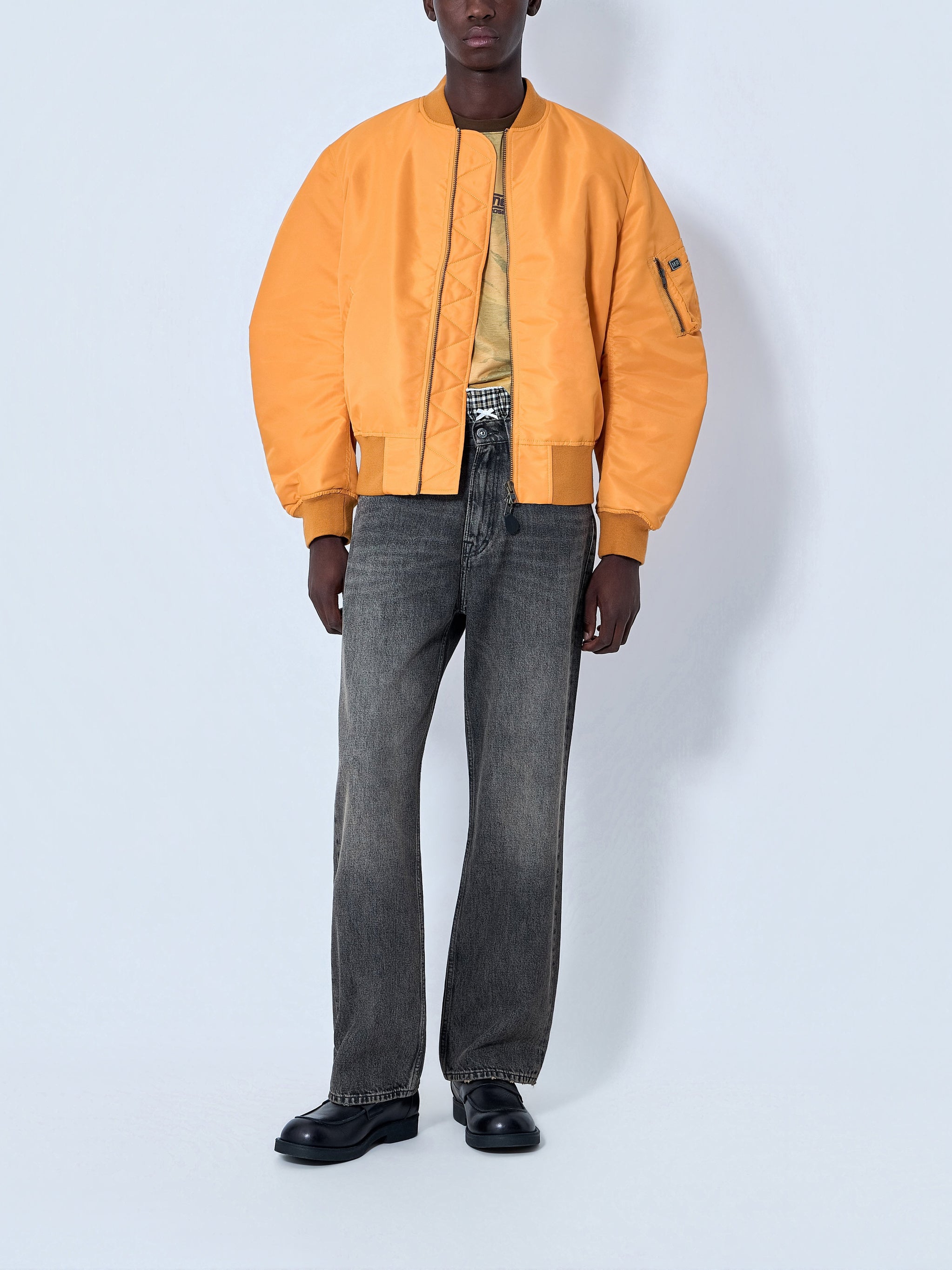 Bomber Jacket with Ribbed Trims