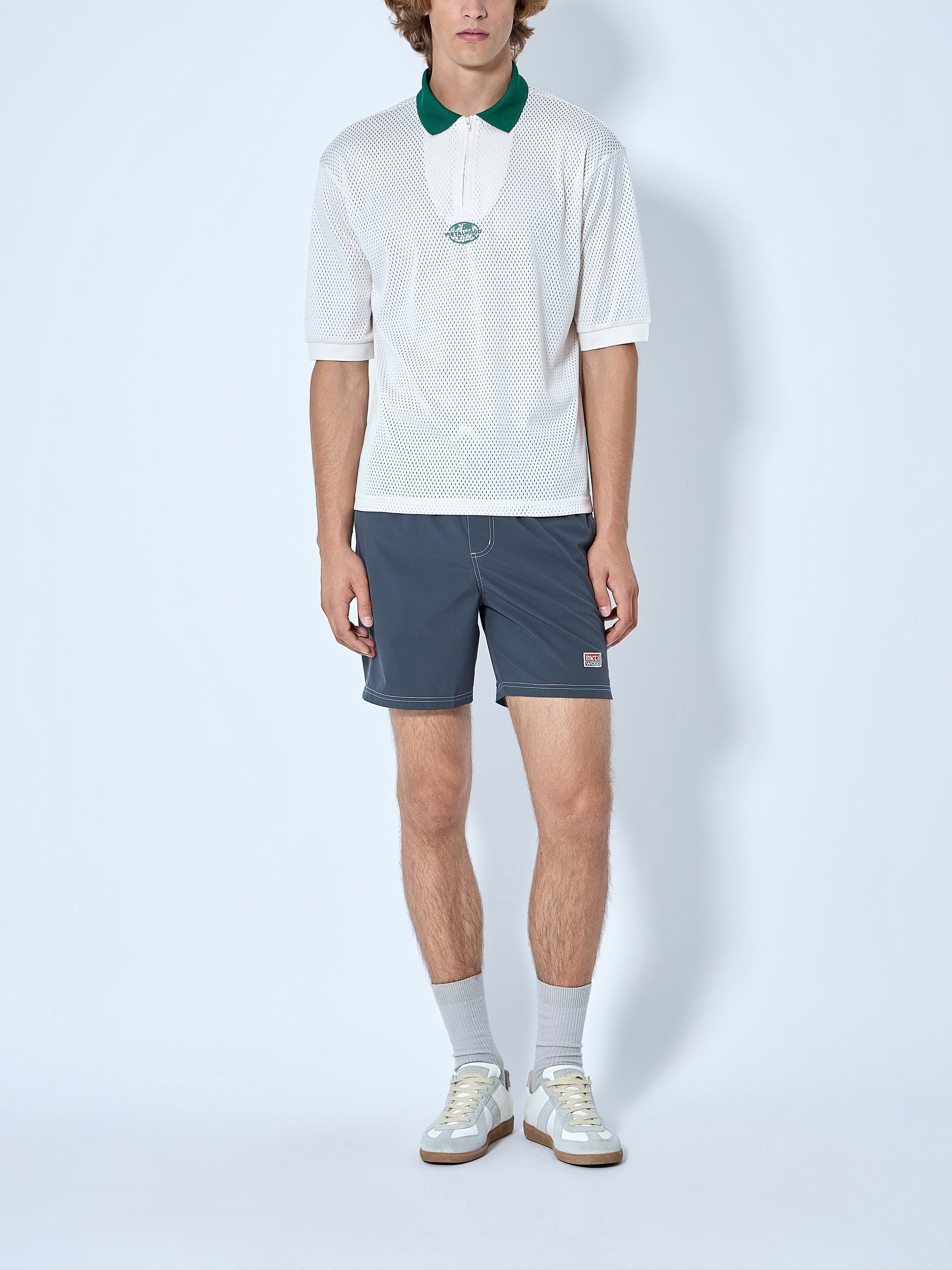 Quarter Zip Jersey Polo Shirt