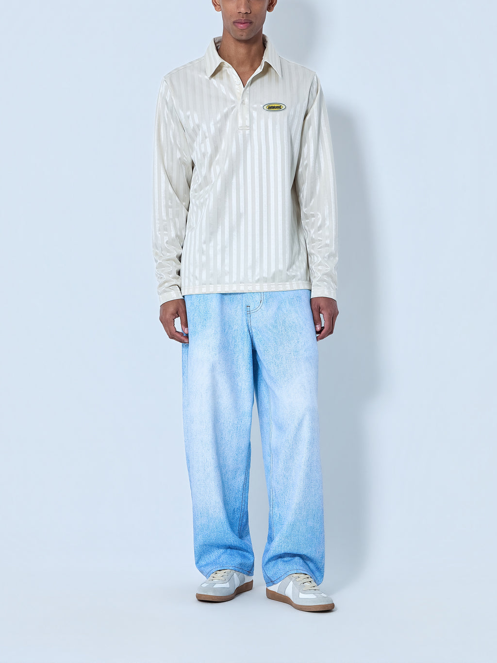 Striped Long Sleeve Polo Shirt