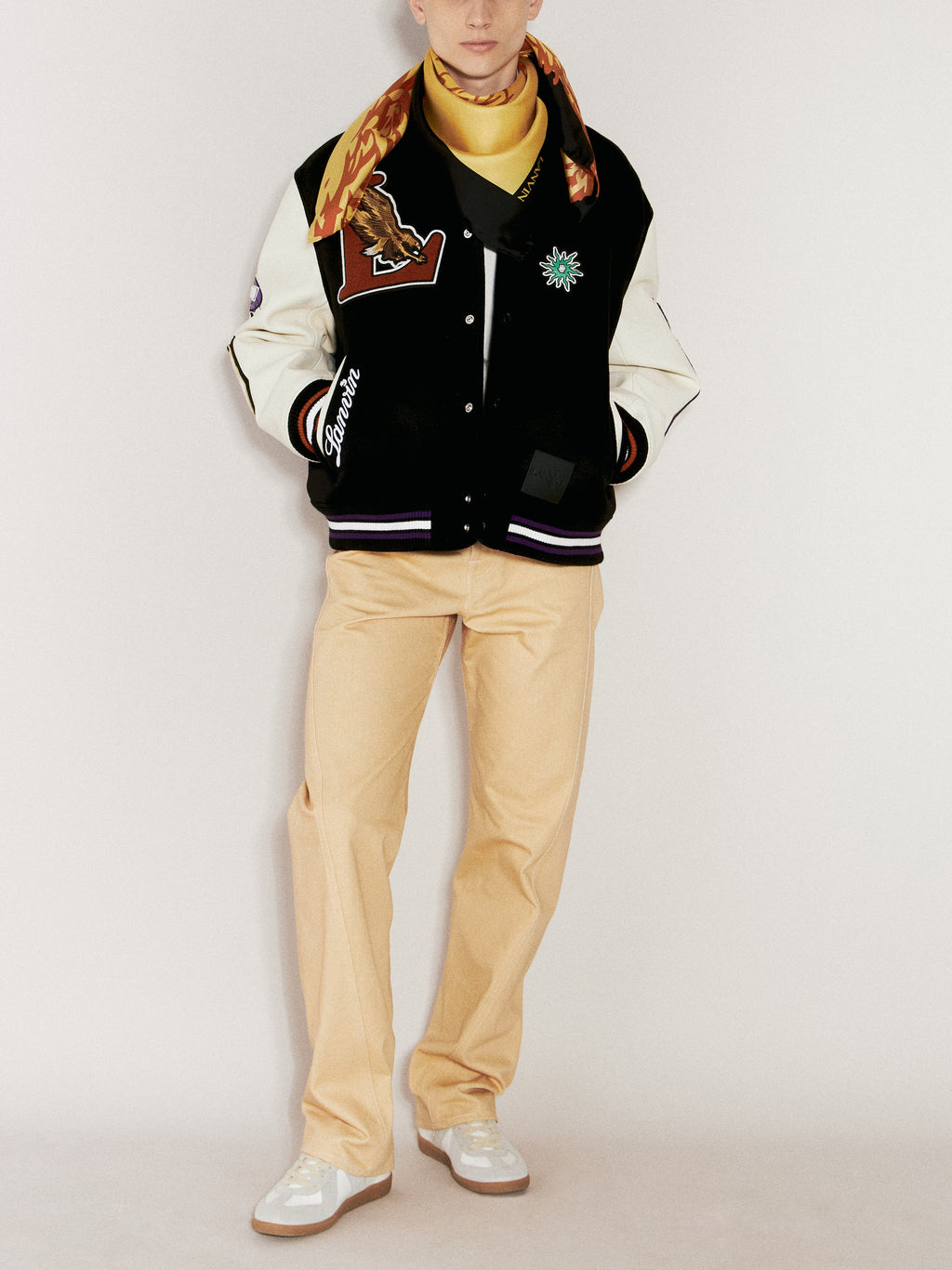Varsity Jacket With Leather Sleeves
