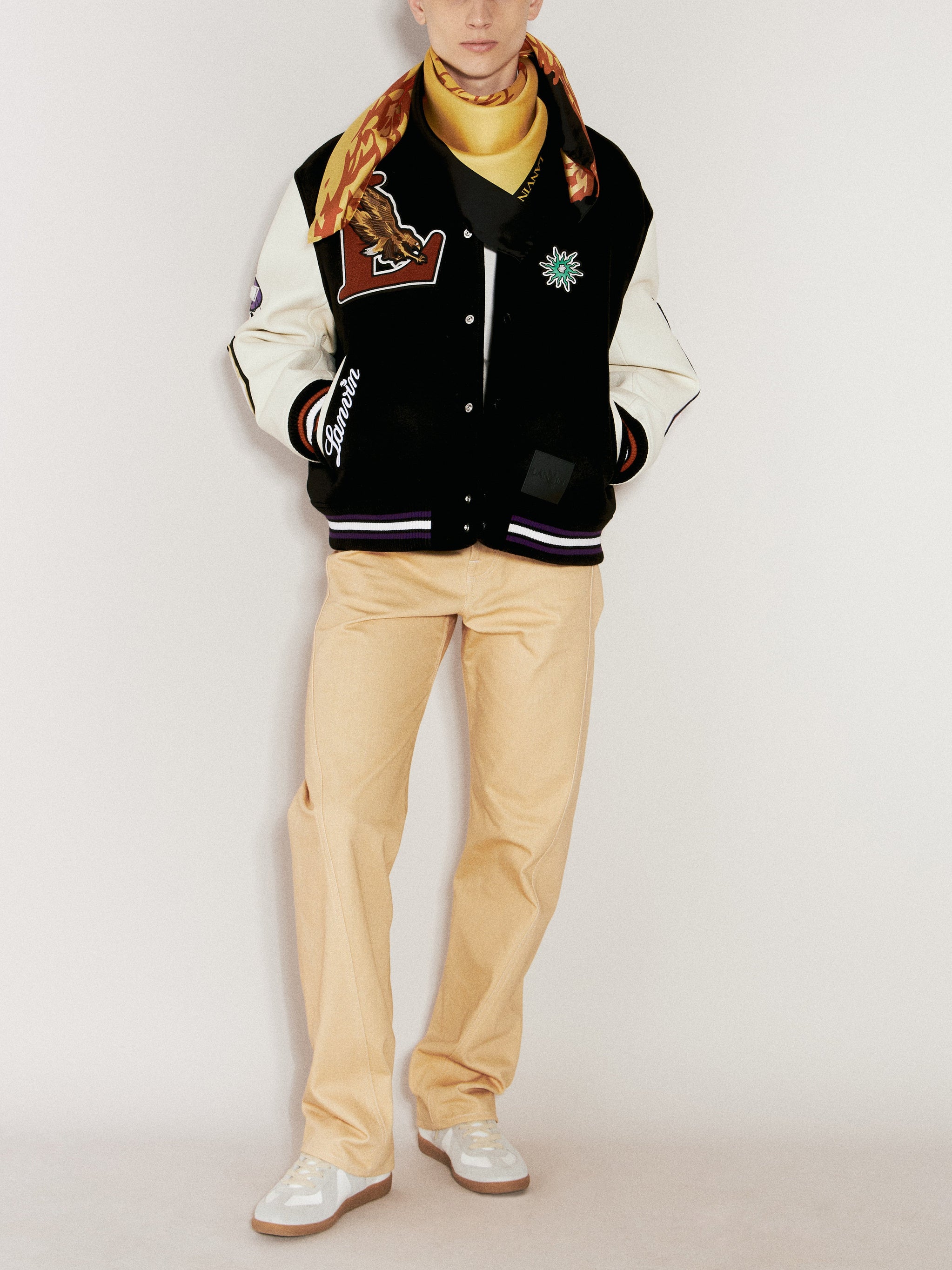 Varsity Jacket With Leather Sleeves