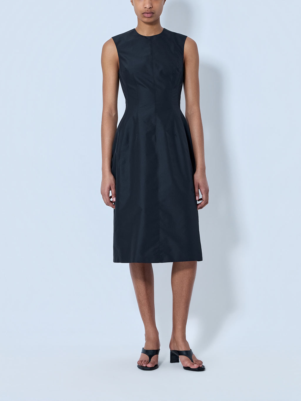 Sleeveless Structured Midi Dress