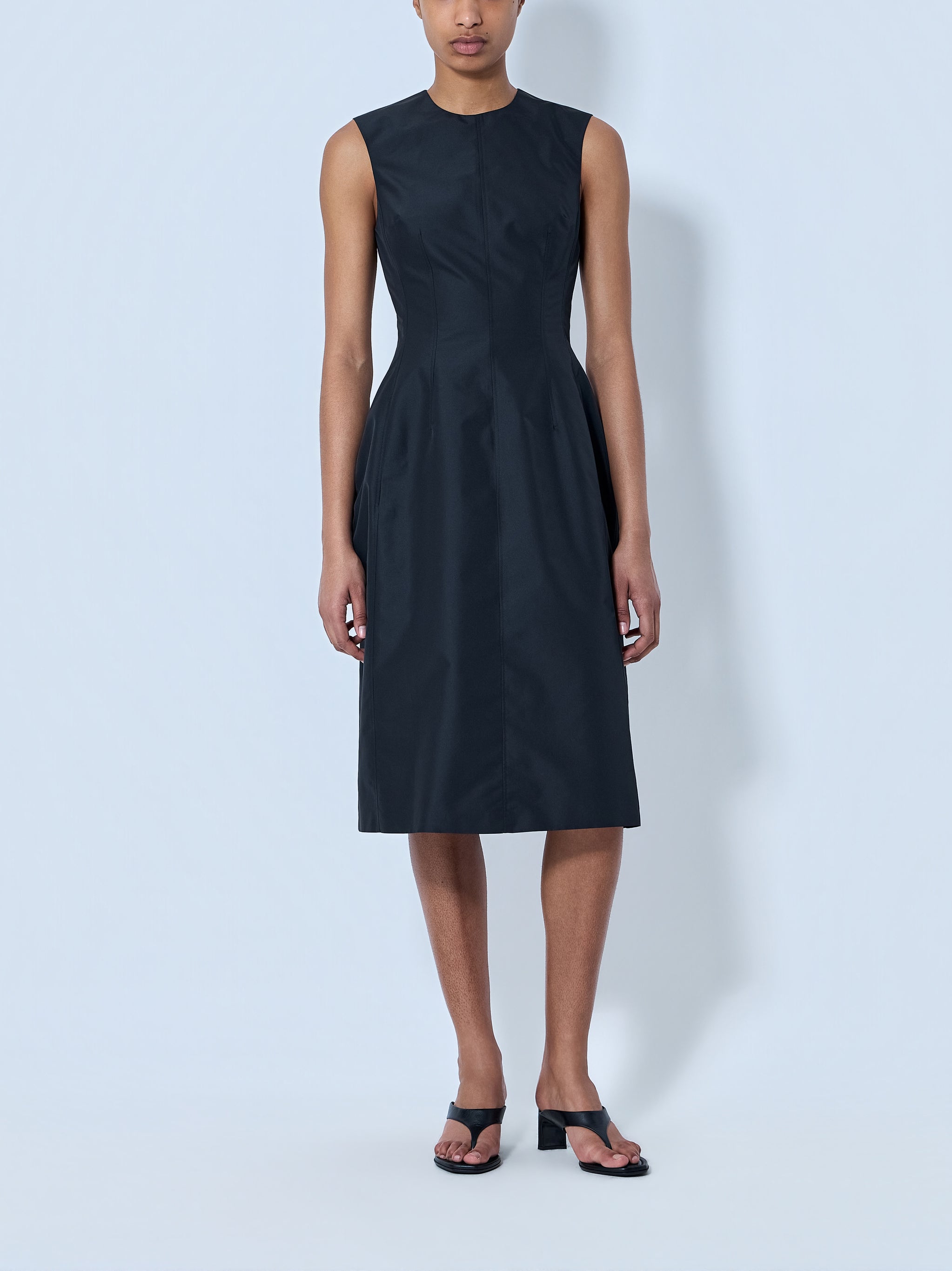 Sleeveless Structured Midi Dress