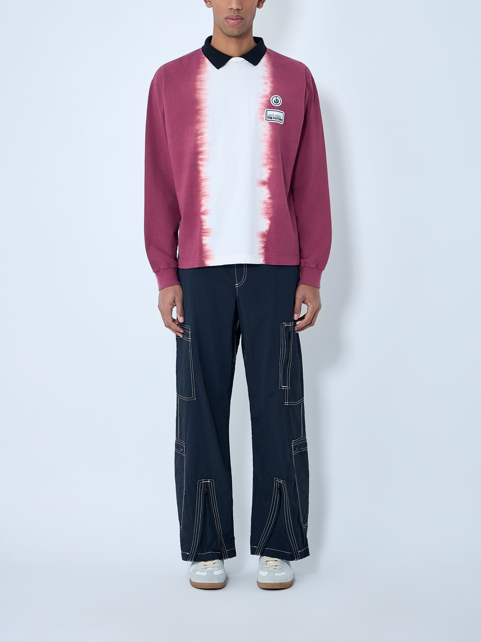 Contrast Collar Long Sleeve Shirt
