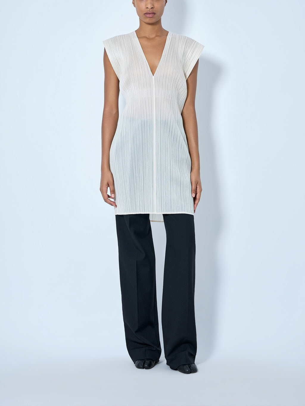 Sleeveless Pleated Tunic