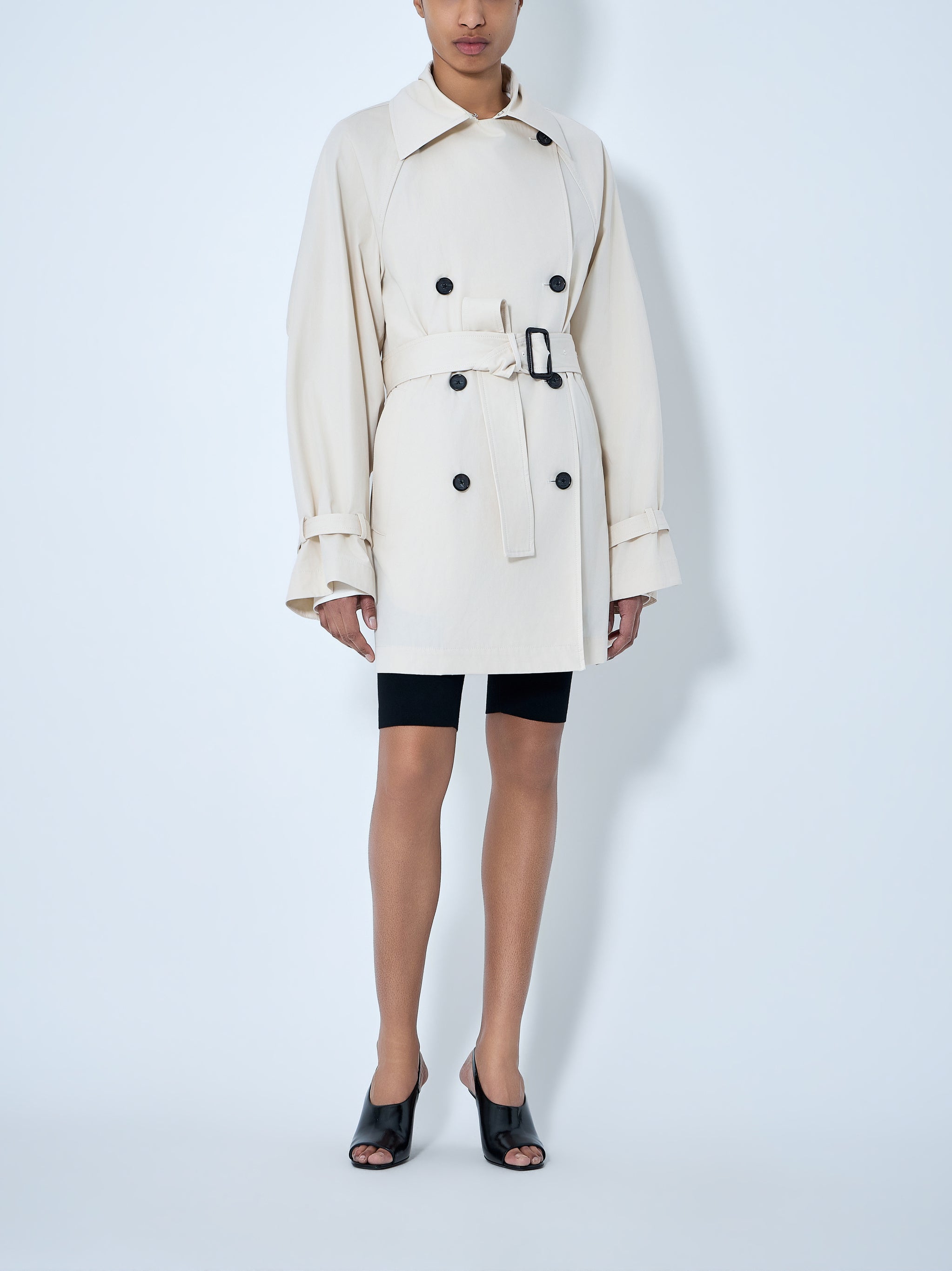 Double-Breasted Cotton Trench Coat