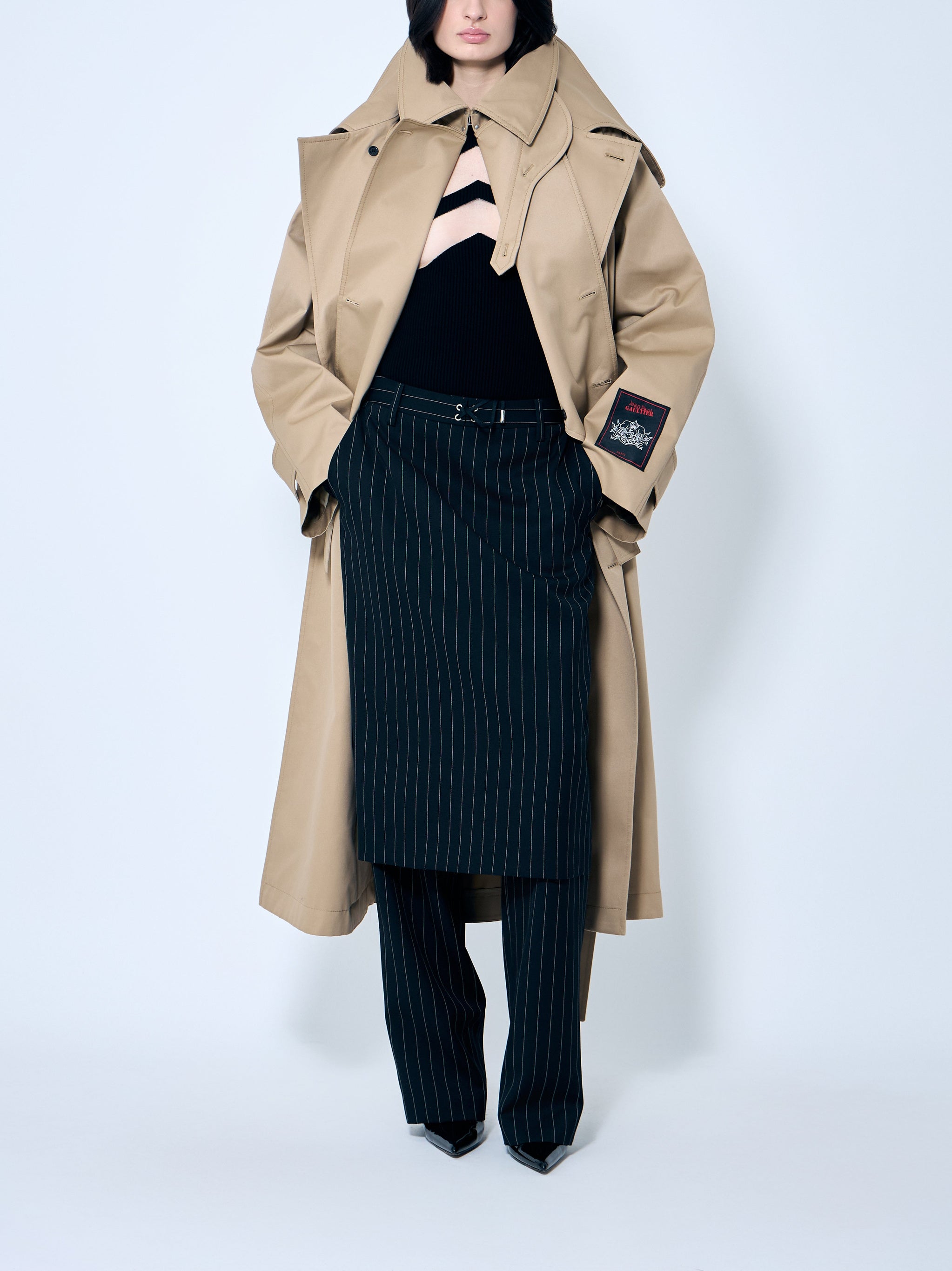 Rib Sweater With Transparent Panels