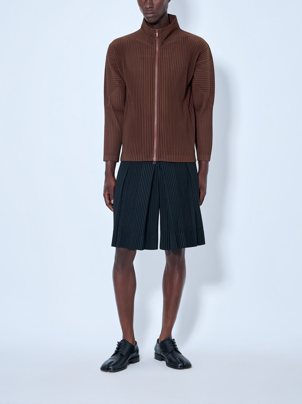 Pleated Zip-Up Jacket