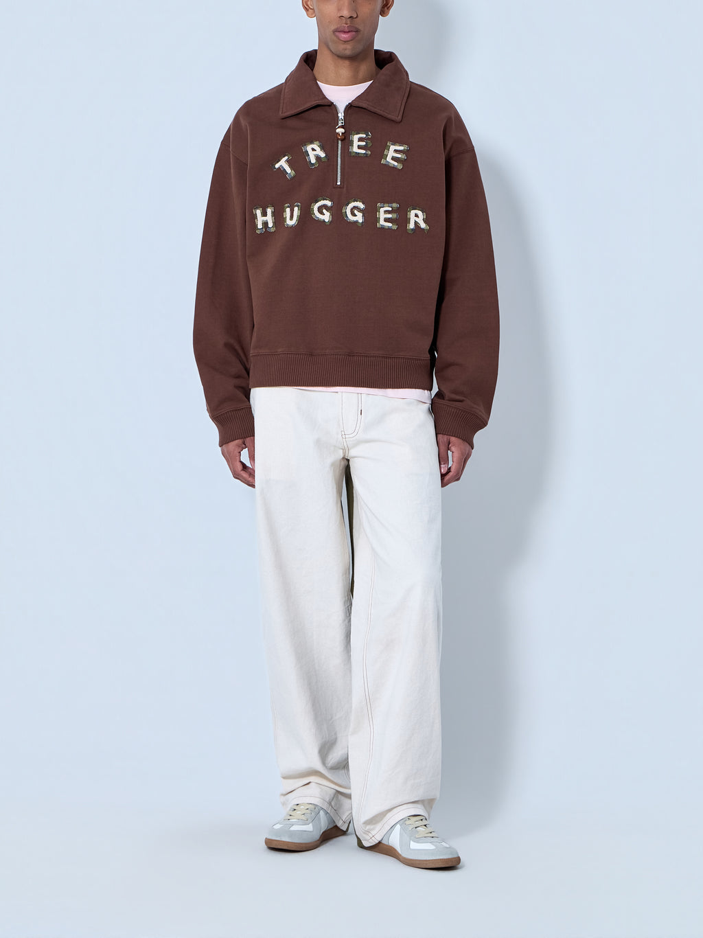 Half-Zip Collared Sweatshirt