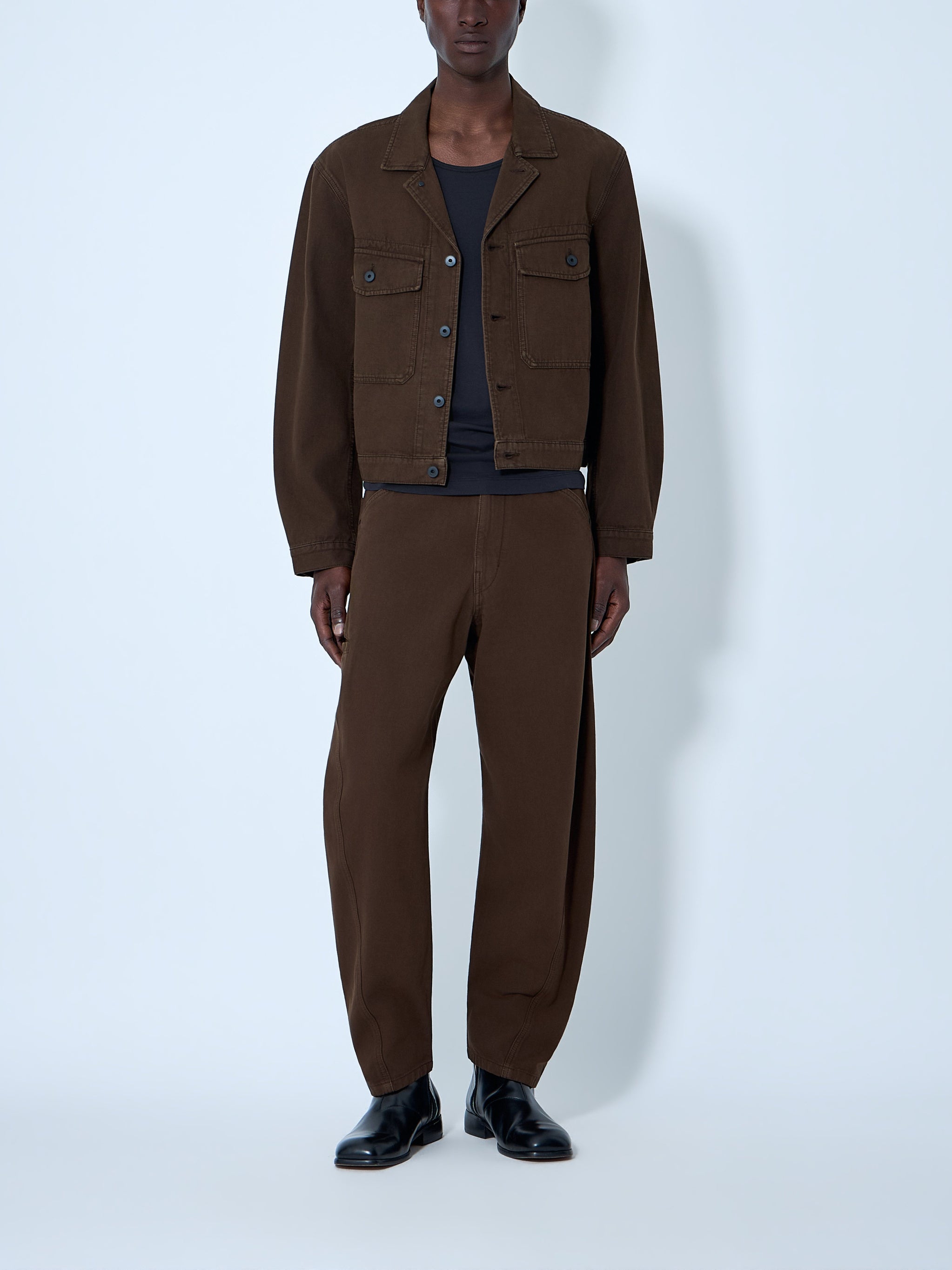 Wide-Leg Denim Trousers