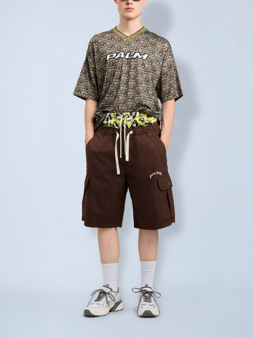 Curved Logo Loose Cargo Shorts
