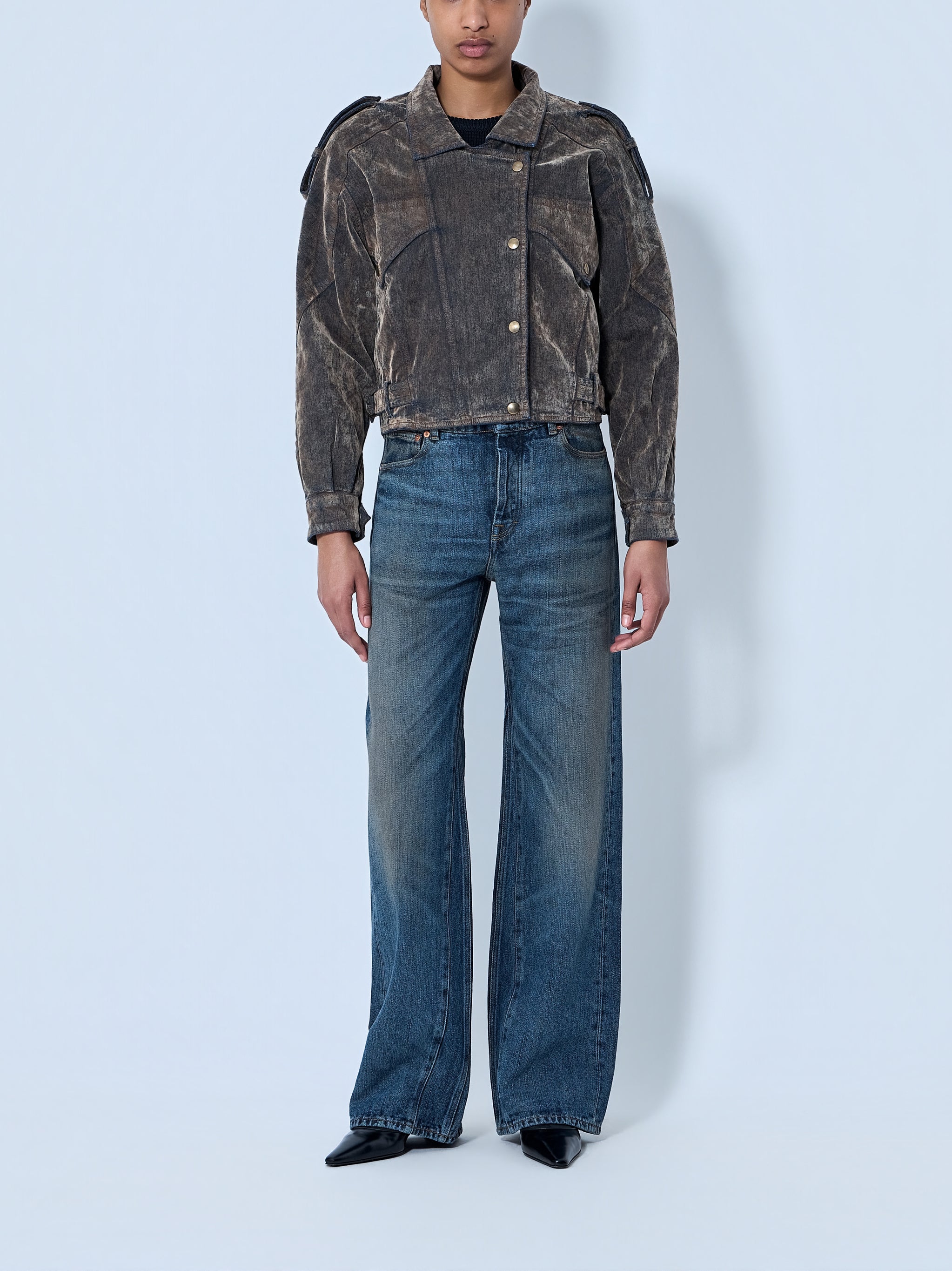 Flocked Denim Jacket