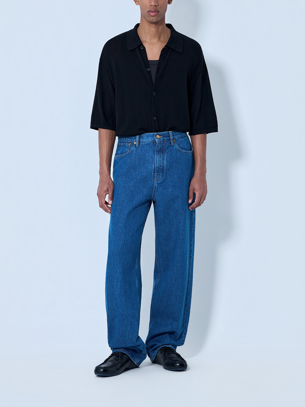 Wide-Leg Denim Jeans