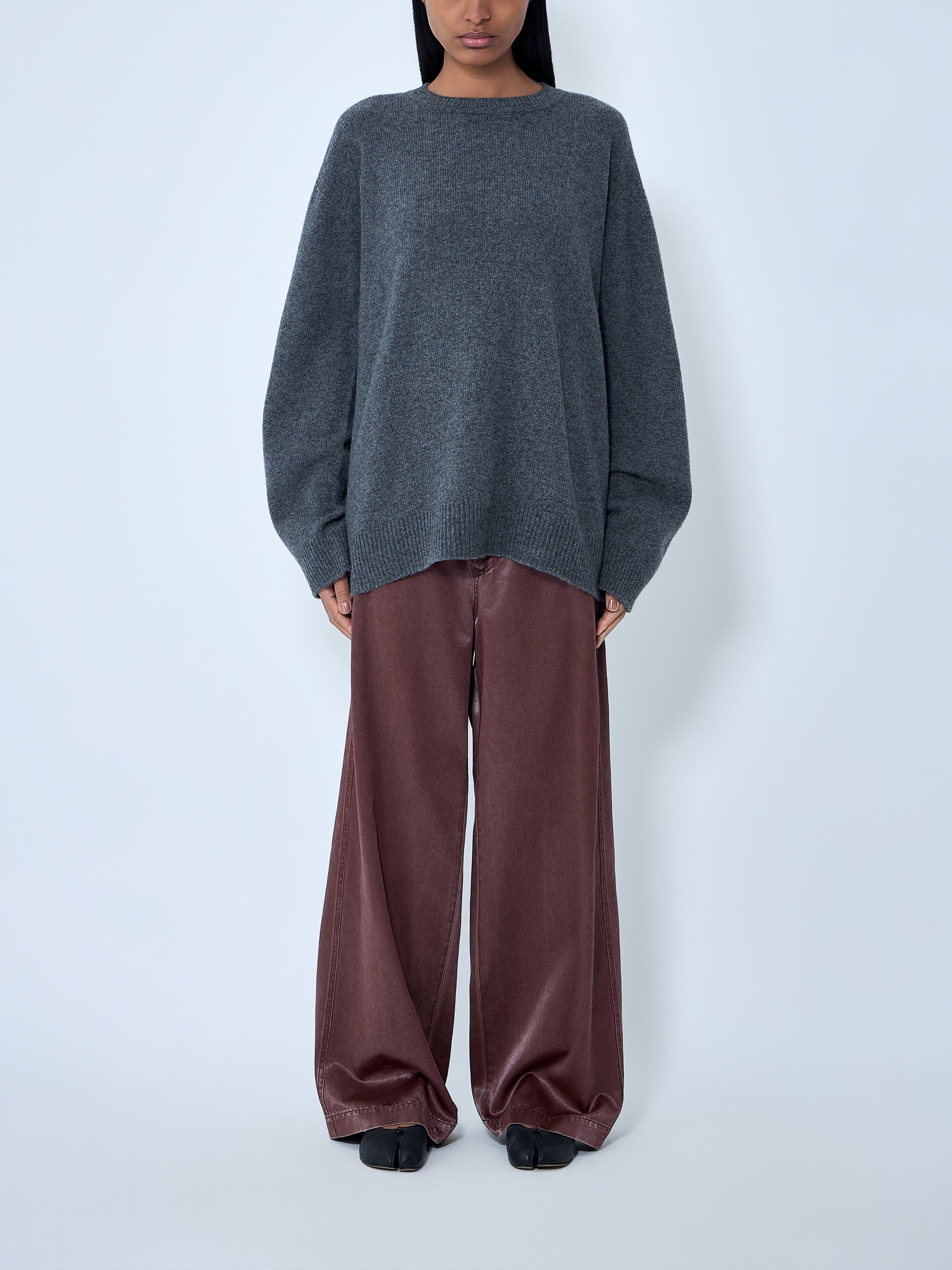 Satin Wide-Leg Jeans