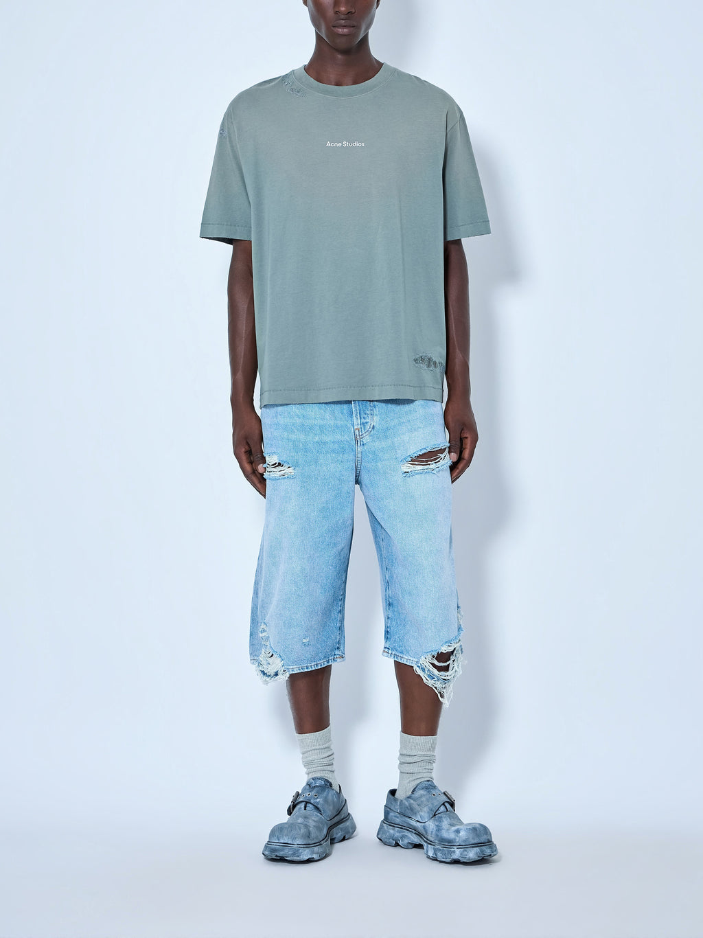 Distressed Denim Shorts