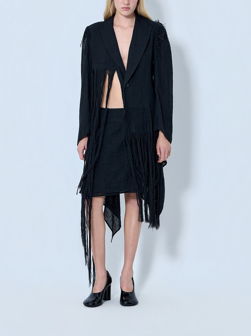 Frayed Hem Blazer