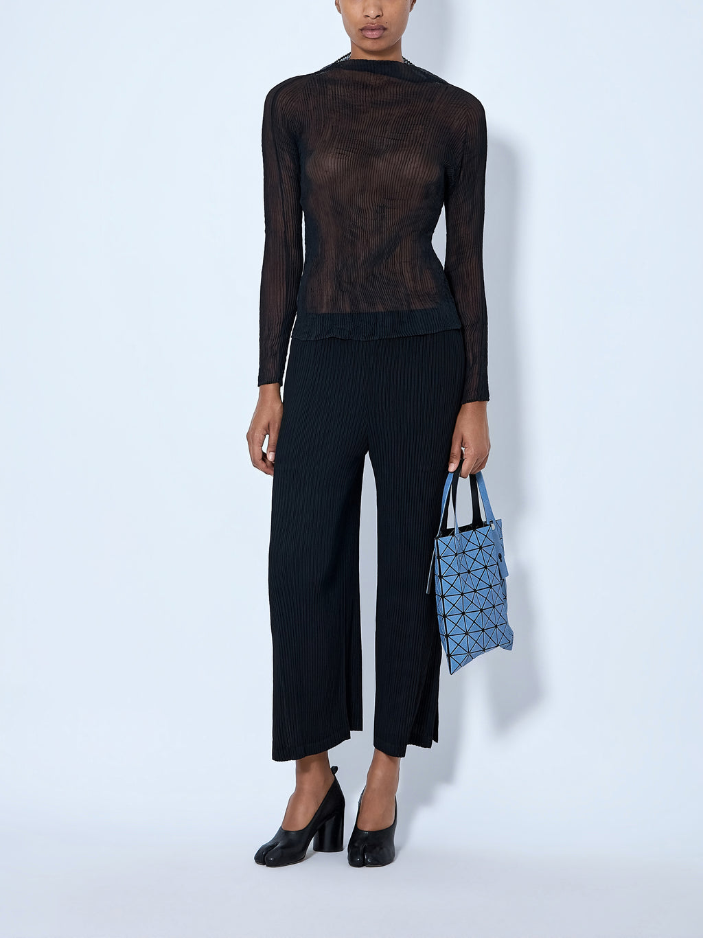 Hatching Pleats Pants