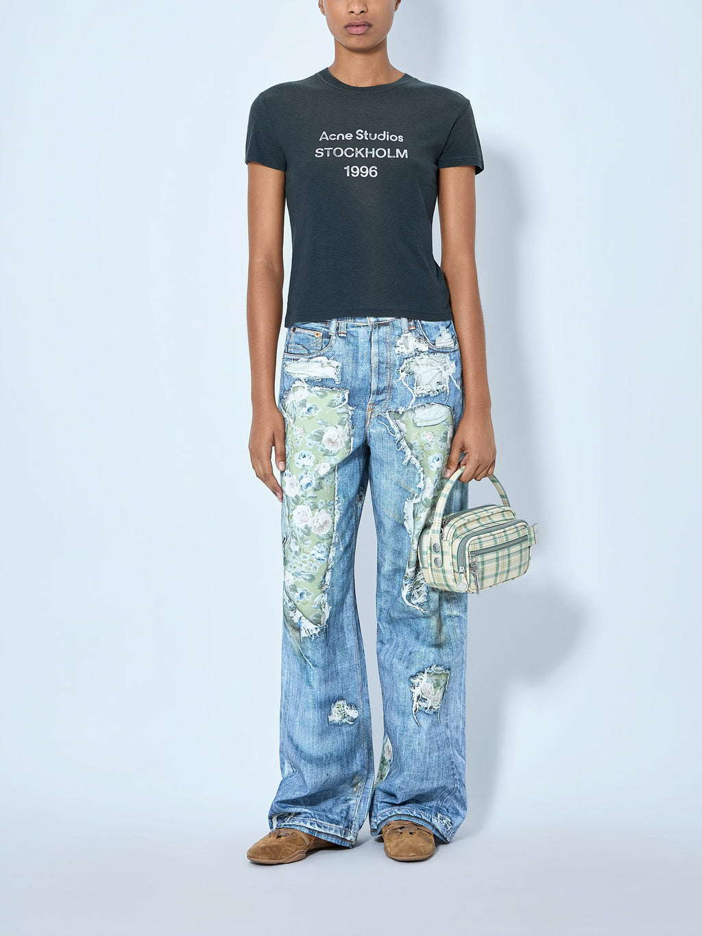 Distressed Floral Patchwork Jeans